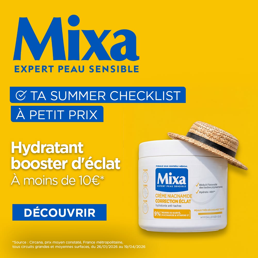 Mixa Facebook ad: Crème à la niacinamide