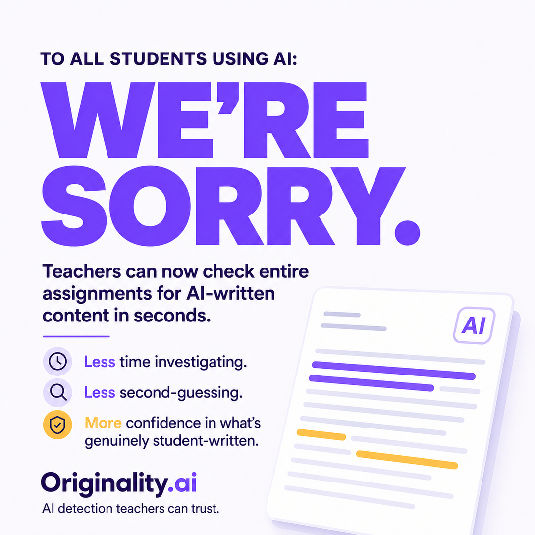 Originality.AI - AI Detection and Plagiarism Checking Facebook ad