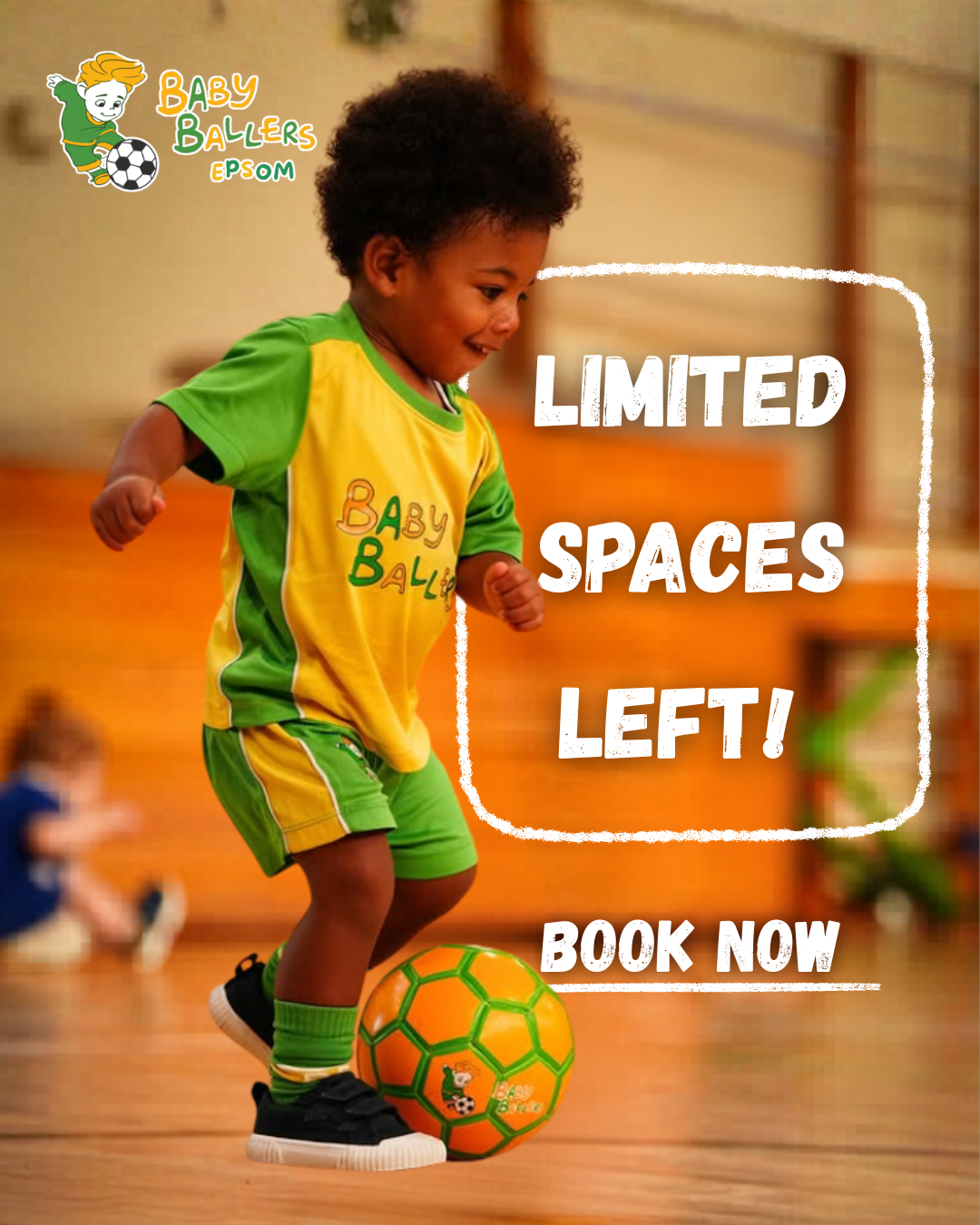 BabyBallers Epsom Facebook ad: Free Toddler Football Trial