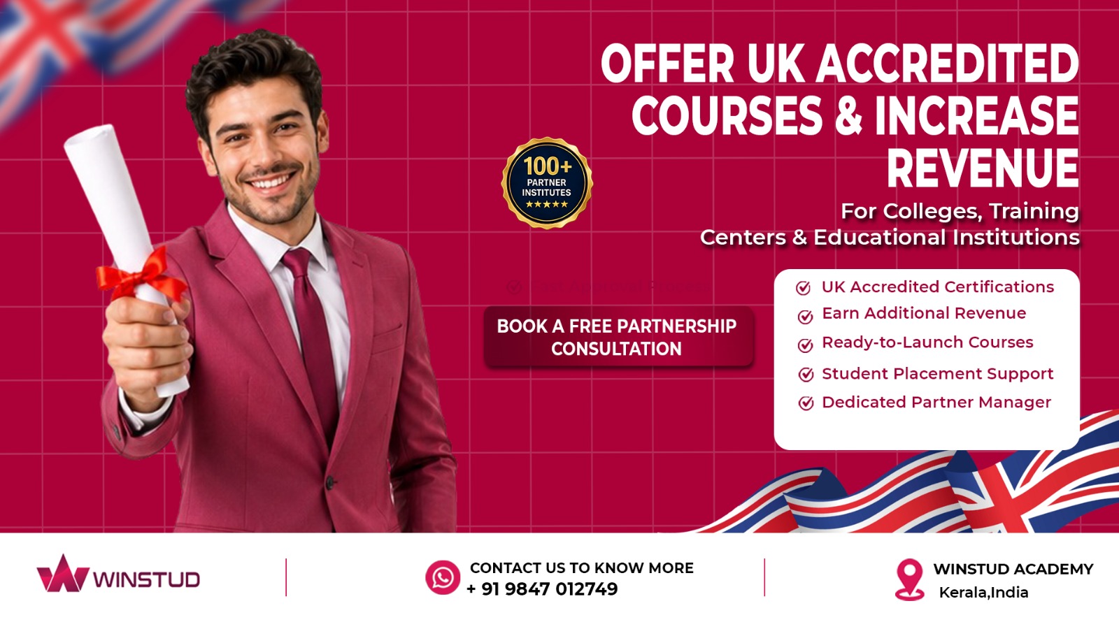 Winstud Academy Facebook ad: International Recognition ഇനി നിങ്ങളുടെ സ്ഥാപനത്തിനും