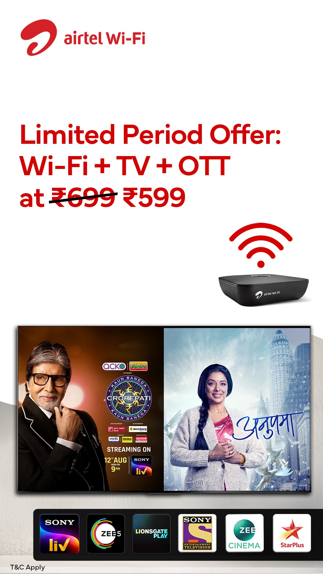 Airtel Xstream Fiber Facebook ad