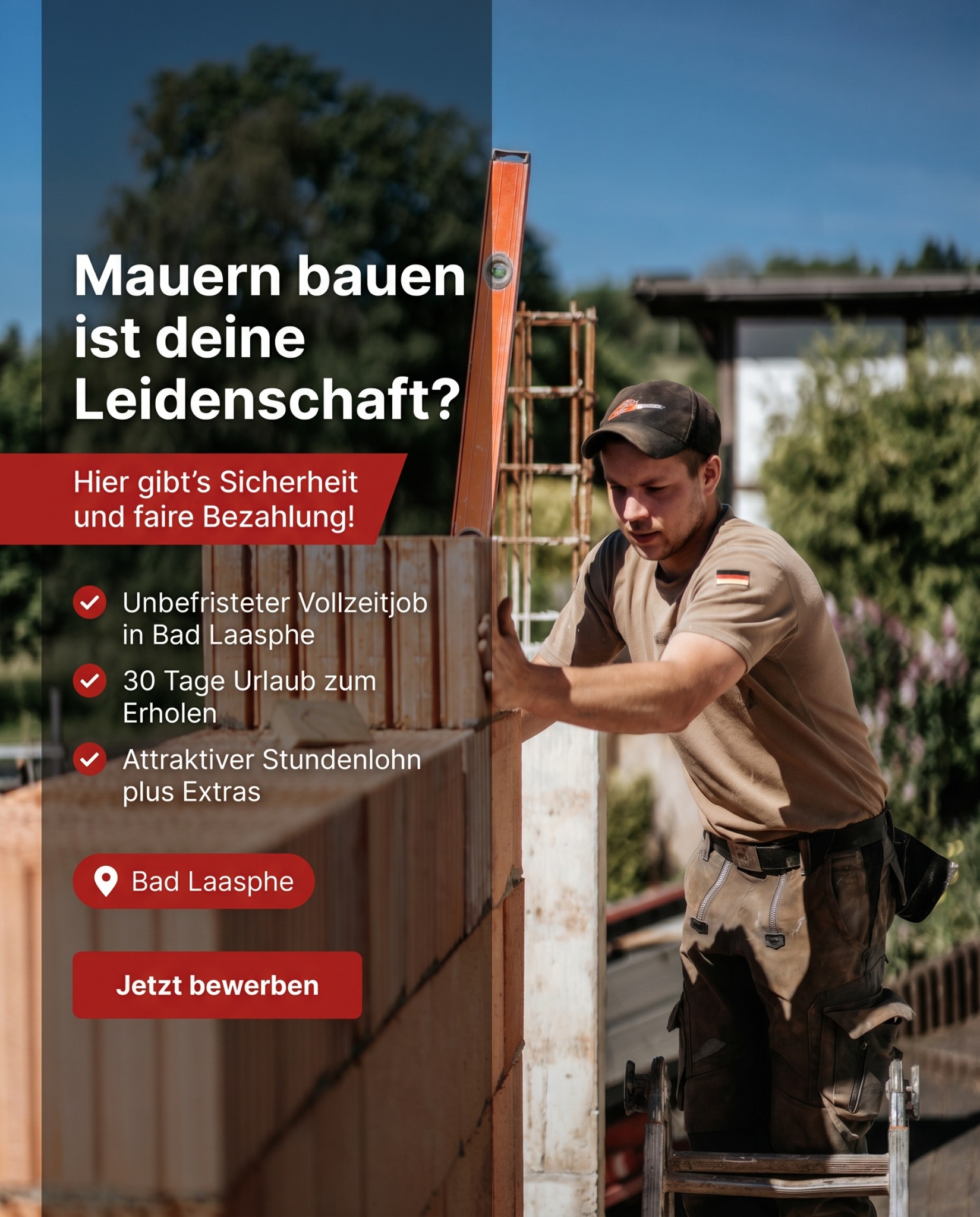 Multibau GmbH & Co. KG Facebook ad: Maurer/Hochbaufacharbeiter für vielseitige Tätigkeiten…