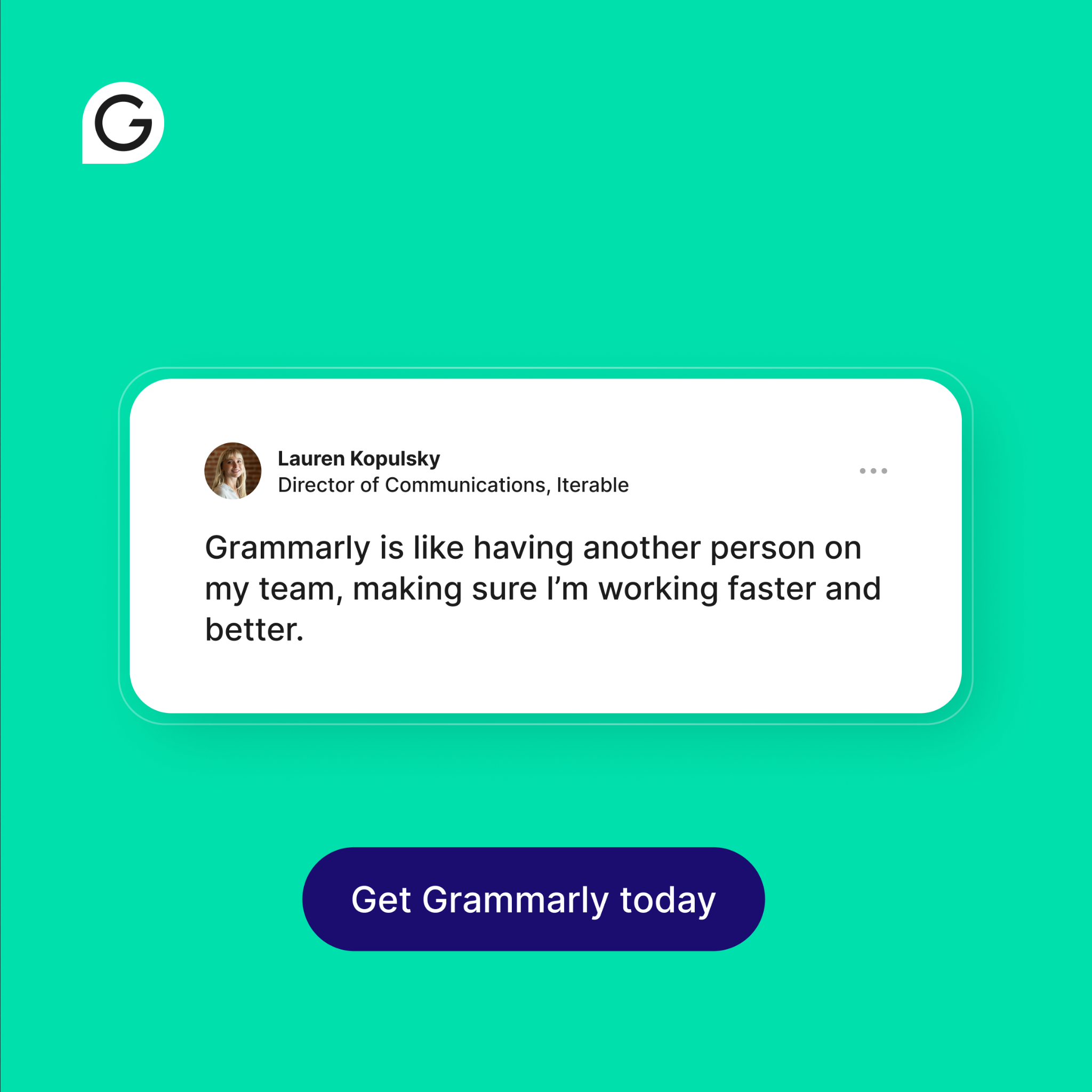 Grammarly Facebook ad