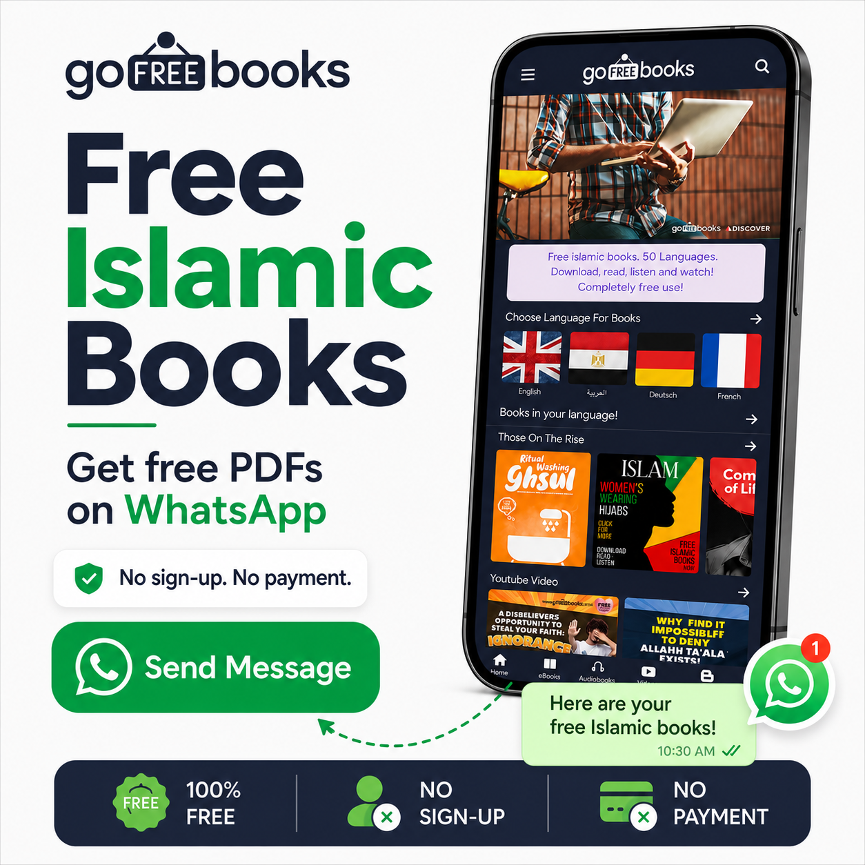Gofreebooks Facebook ad: Free Islamic PDFs