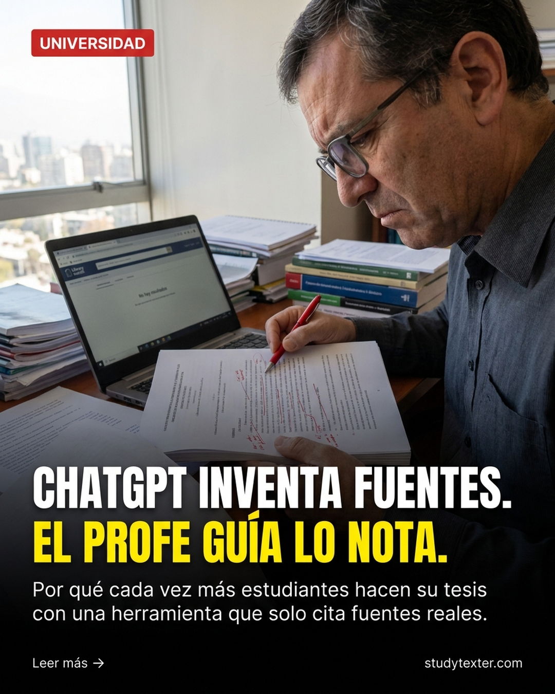 StudyTexter.com Facebook ad: Solo fuentes reales. Todas.