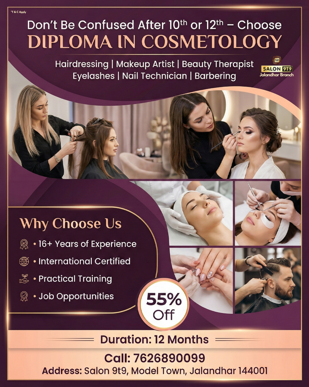Salon 9T9 Facebook ad: Turn Your Passion into a Career with Salon…