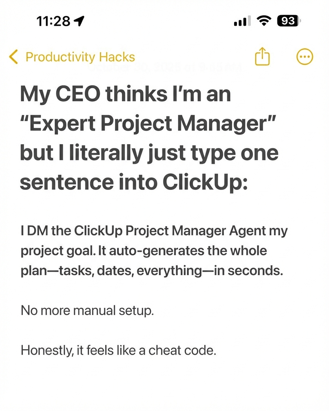 ClickUp Facebook ad