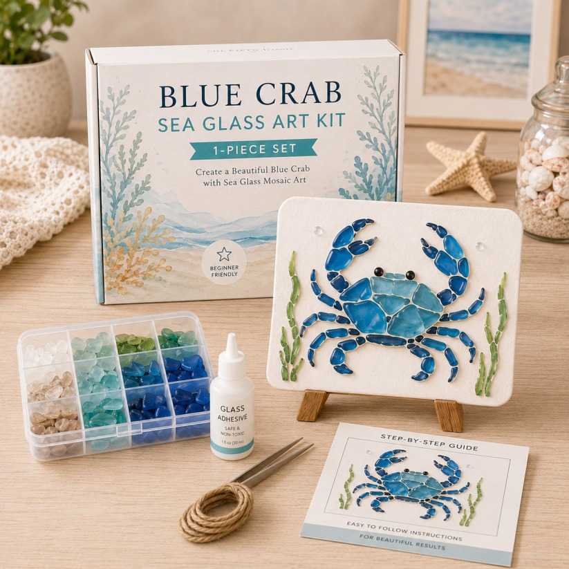 Sheown Facebook ad: DIY Sea Glass Mosaic Craft Kit, Ocean Life & Garden Art…
