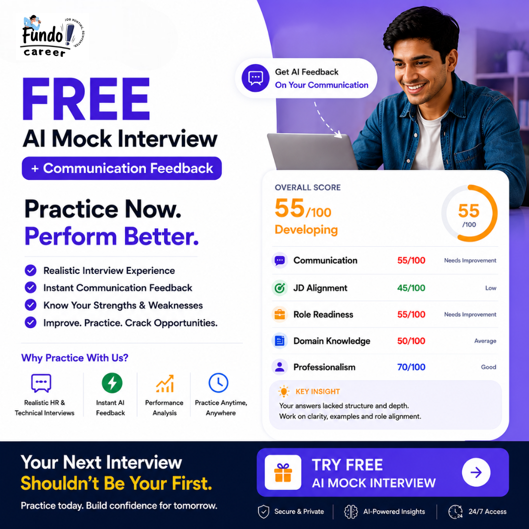 FundoCareer Facebook ad: Free AI Mock Interview