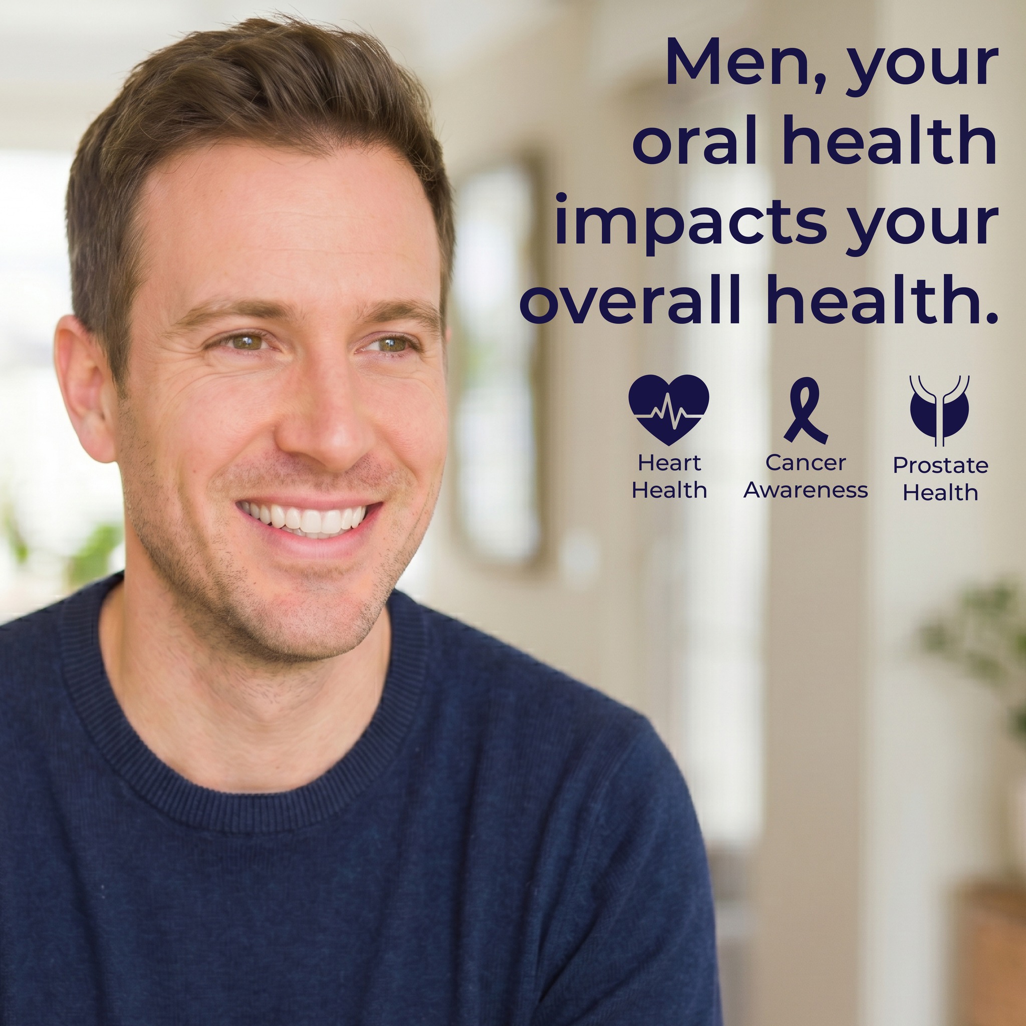 West 10th Dental Group Facebook ad: Men are statistically more likely to develop gum…