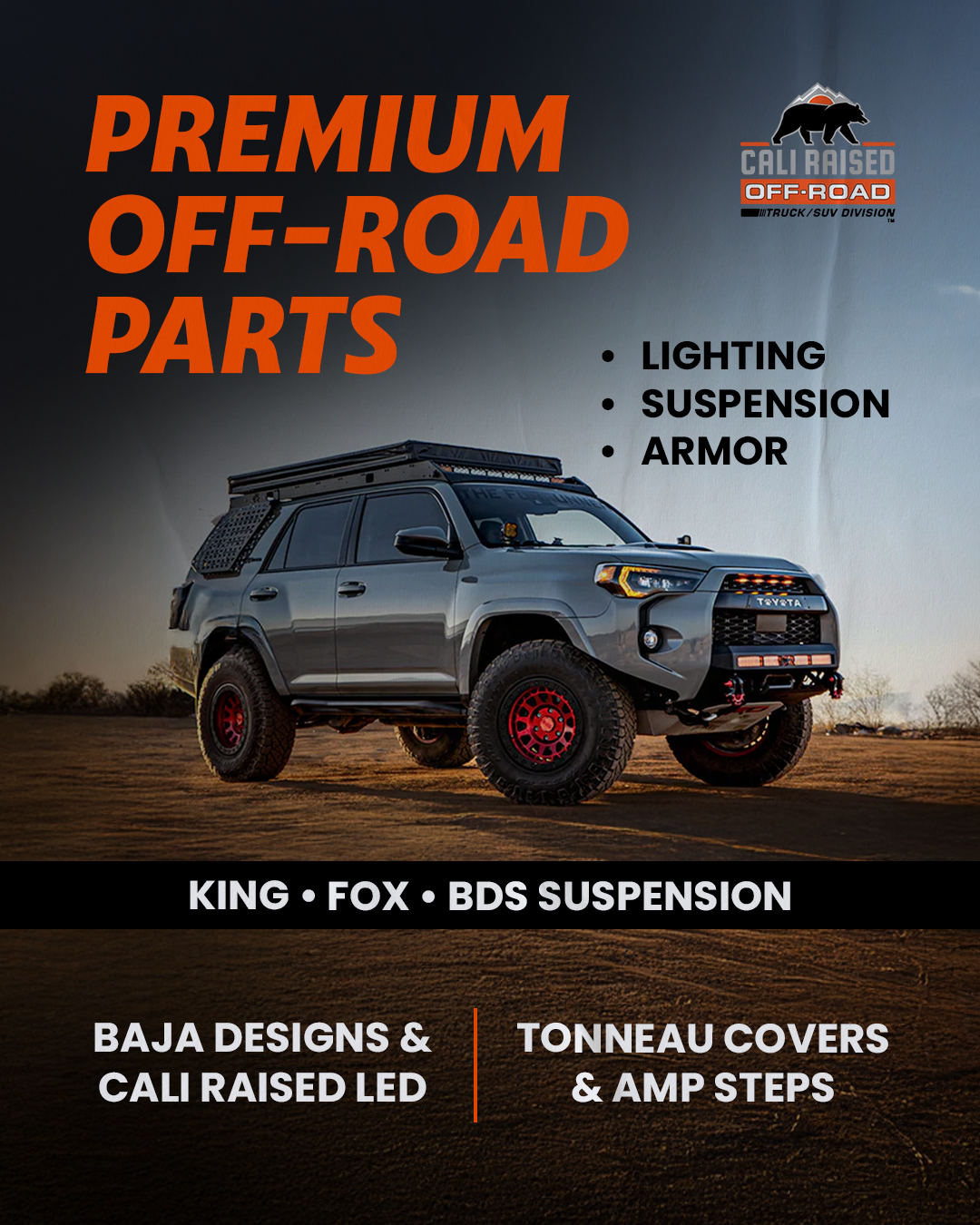 Cali Raised Offroad Facebook ad: Shop Now