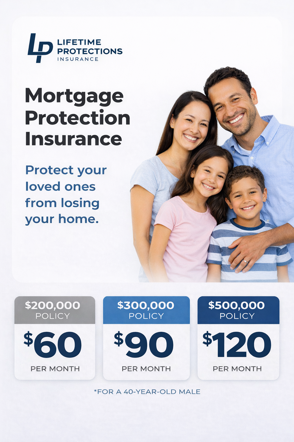 Lifetime Protection Facebook ad: Your Family Shouldn't Lose Their Home