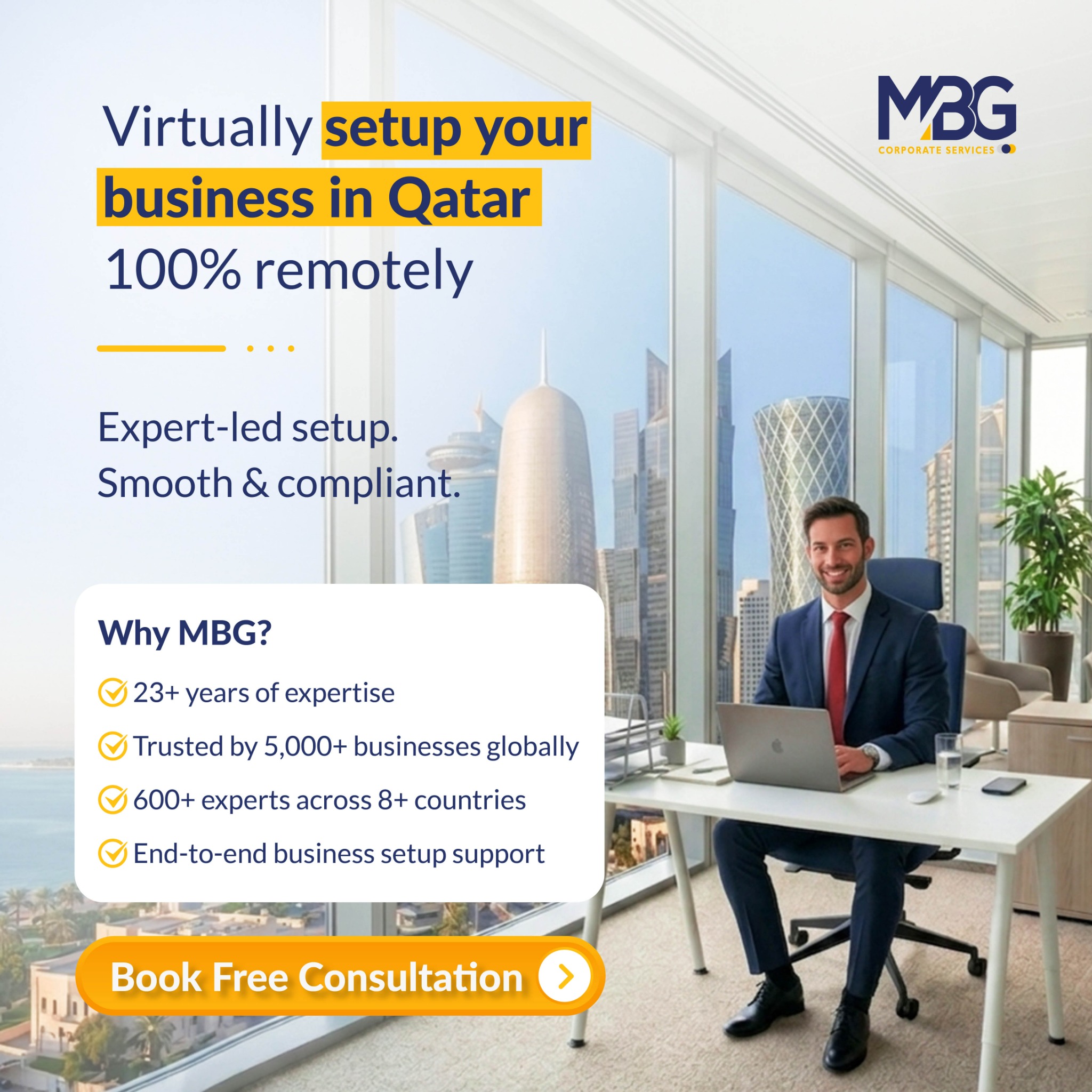 MBG Corporate Services UAE Facebook ad from Aug 20, 2026