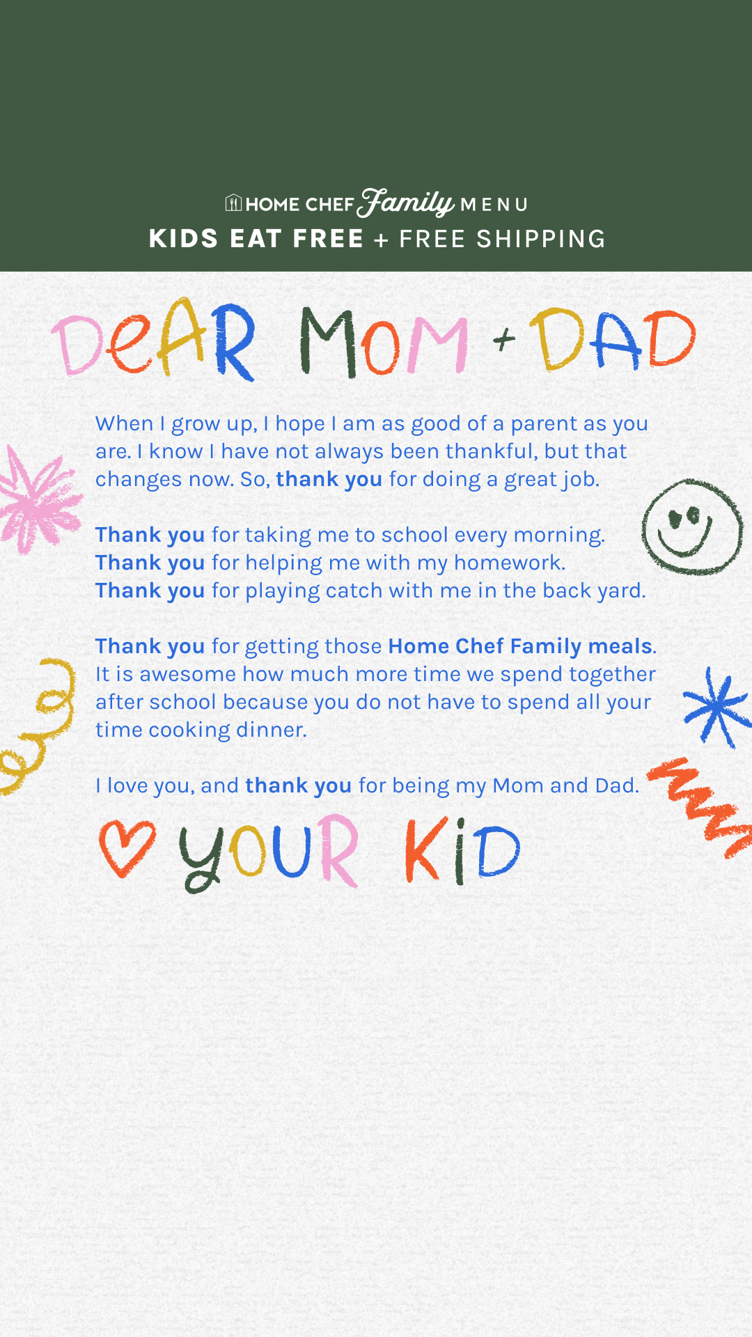 Home Chef Facebook ad