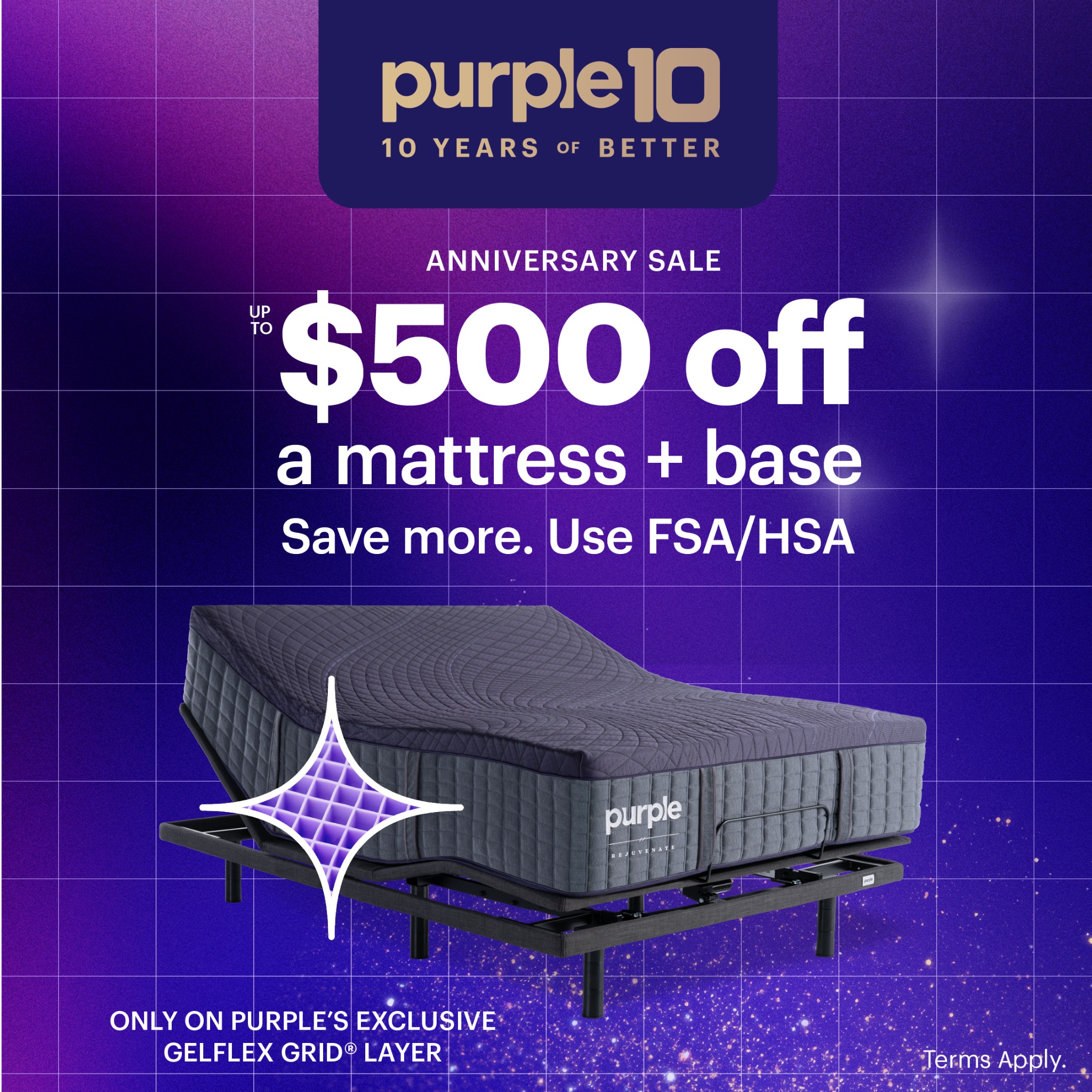 Purple Facebook ad: Maximize Your Savings