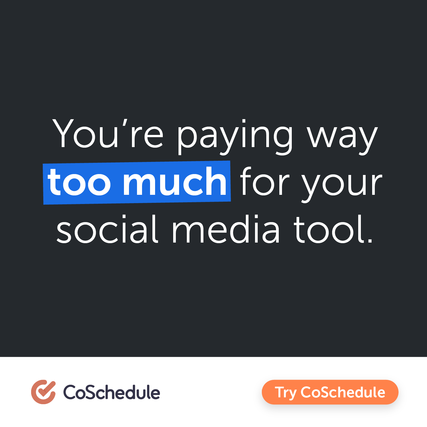 CoSchedule Facebook ad: Social Media Management at $19/Month