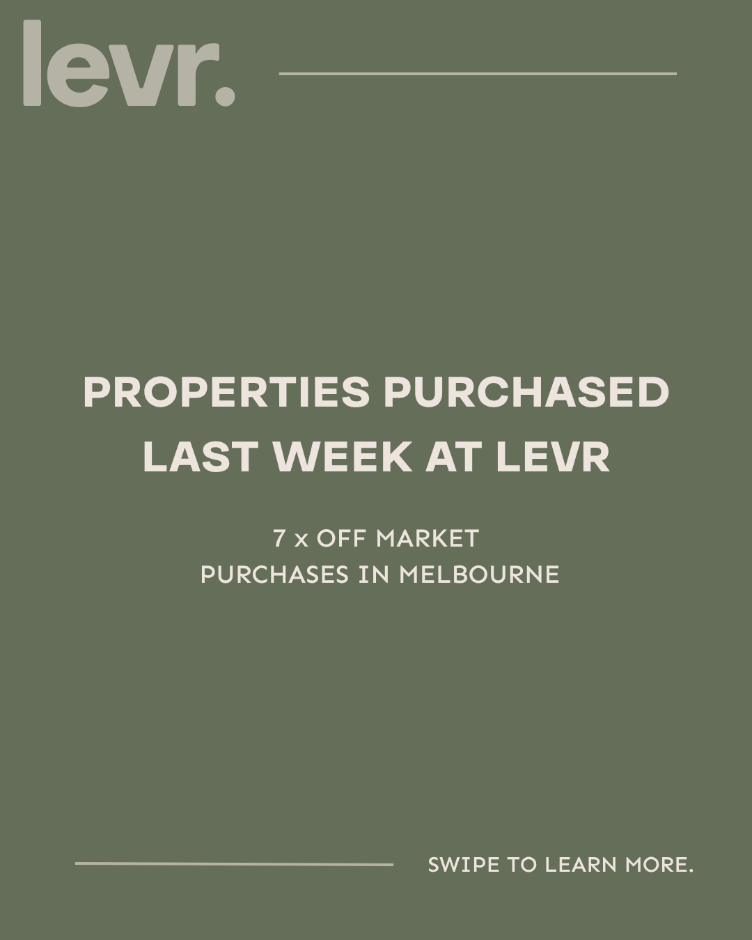 Levr Residential Facebook ad: Big week for the Levr Residential team …