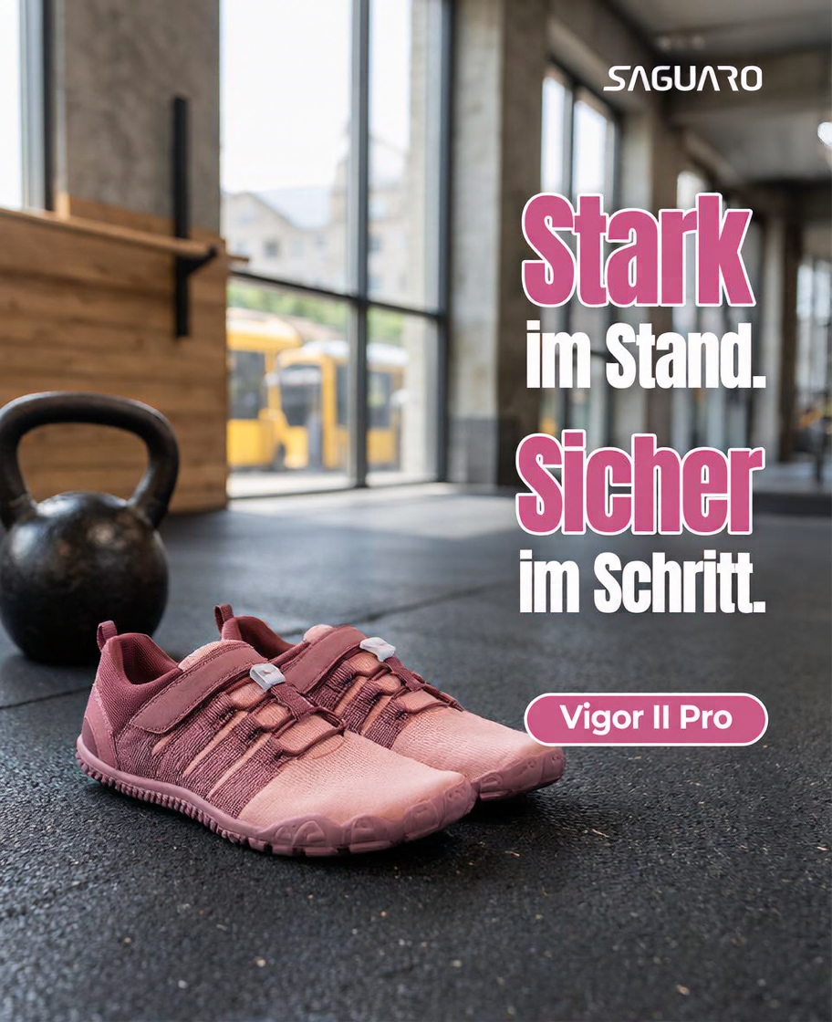 Saguaro De Facebook ad: Stabil bei jedem Schritt.