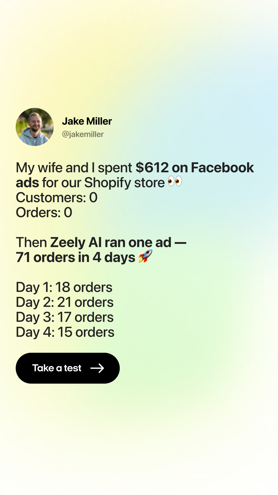 Zeely Facebook ad