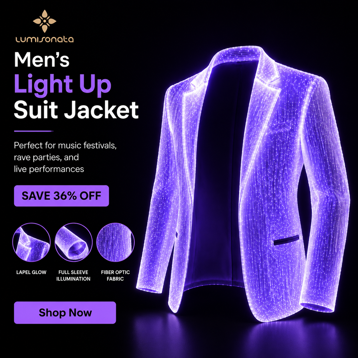 Lumisonata Facebook ad: � Light Up Every Festival Beat!