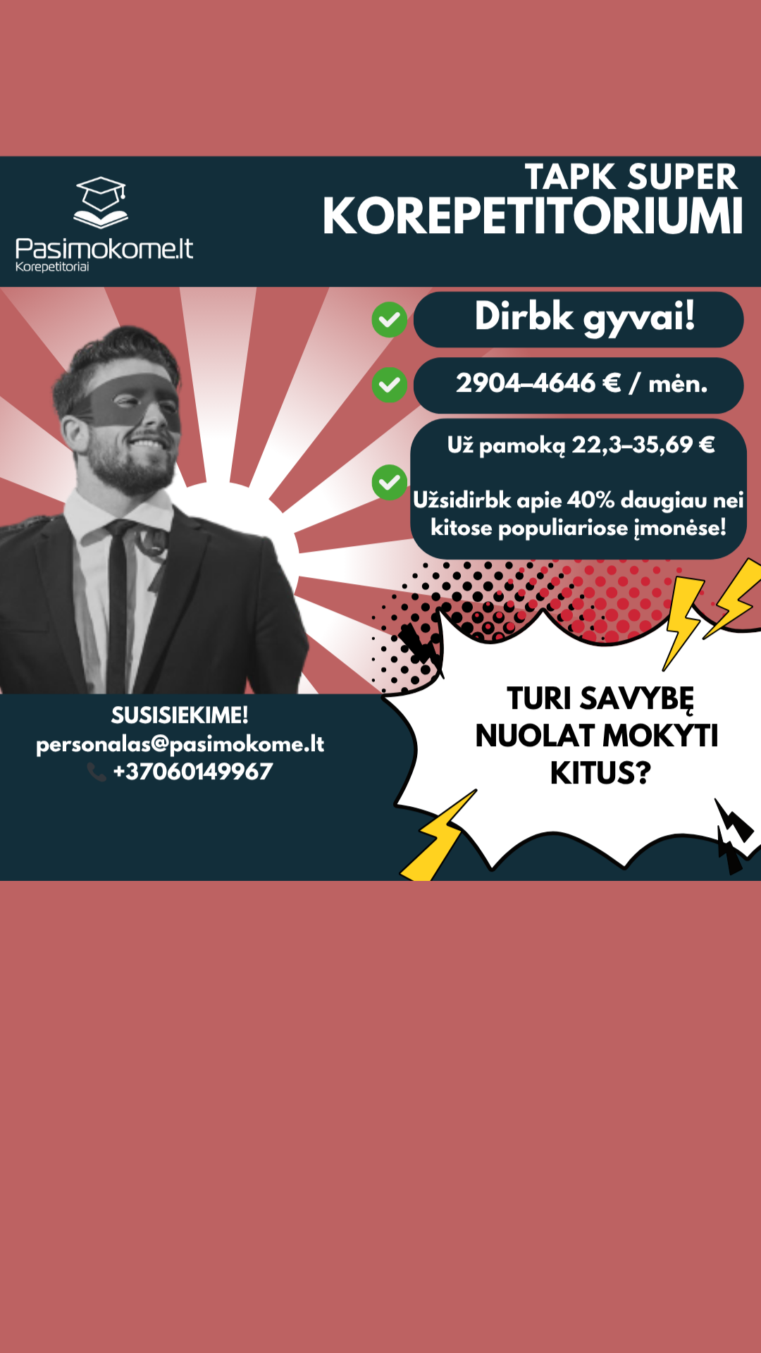 Pasimokome.lt korepetitoriai Facebook ad