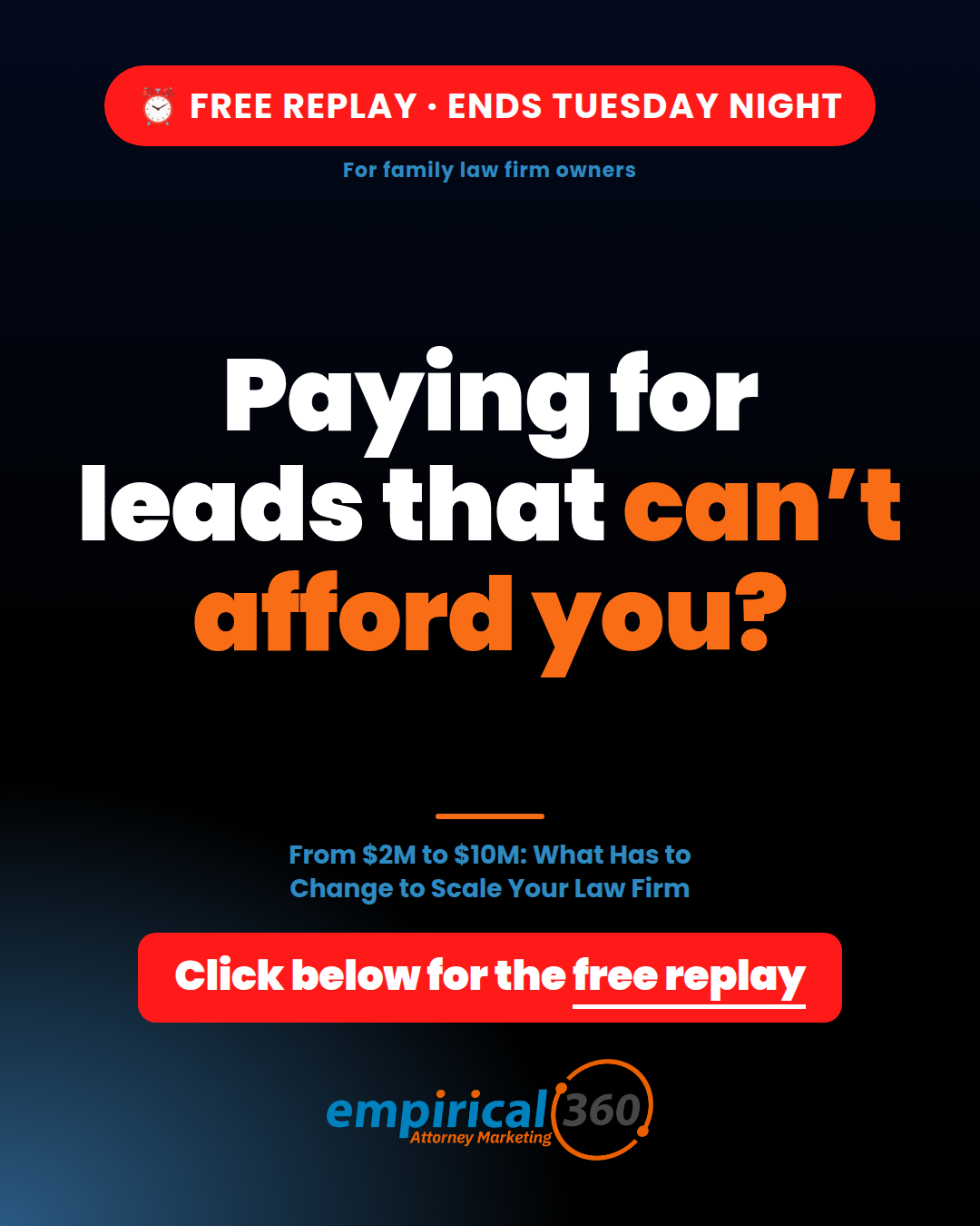 Empirical 360 Facebook ad: Replay Ends Tonight