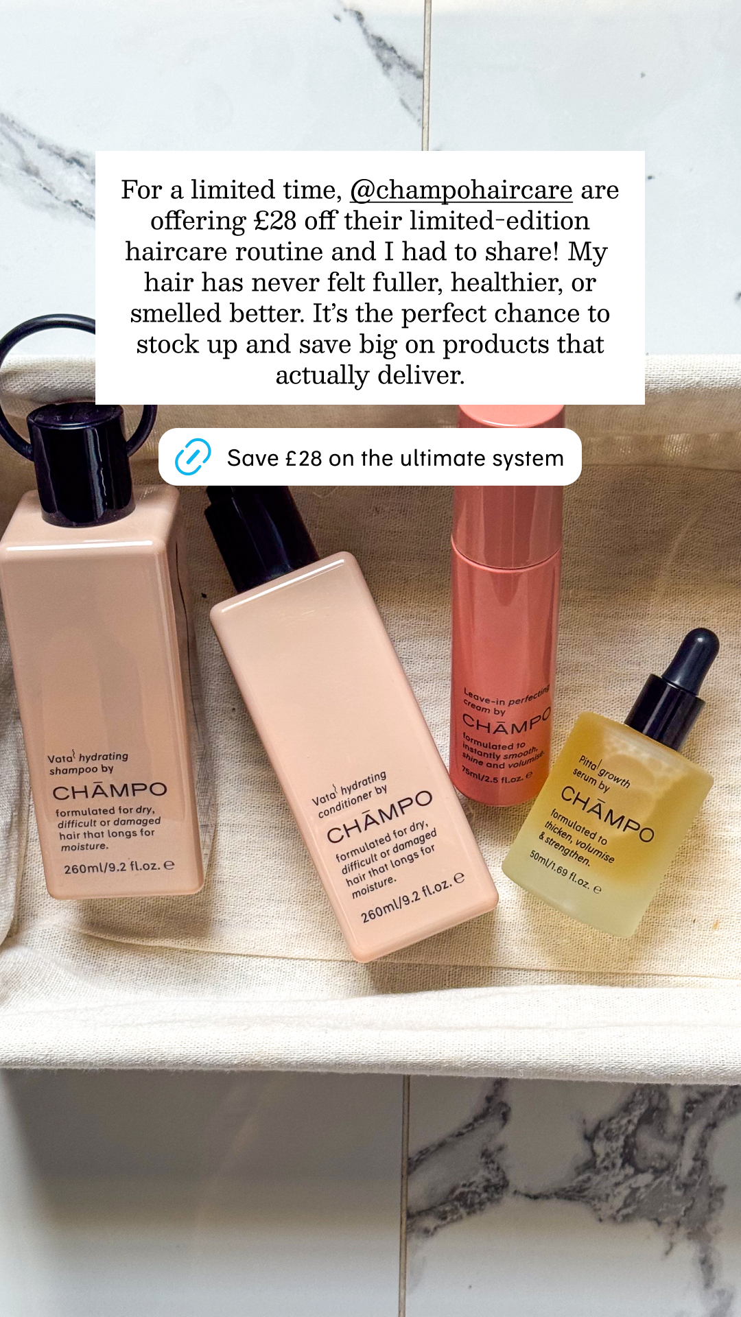 Chāmpo Haircare Facebook ad