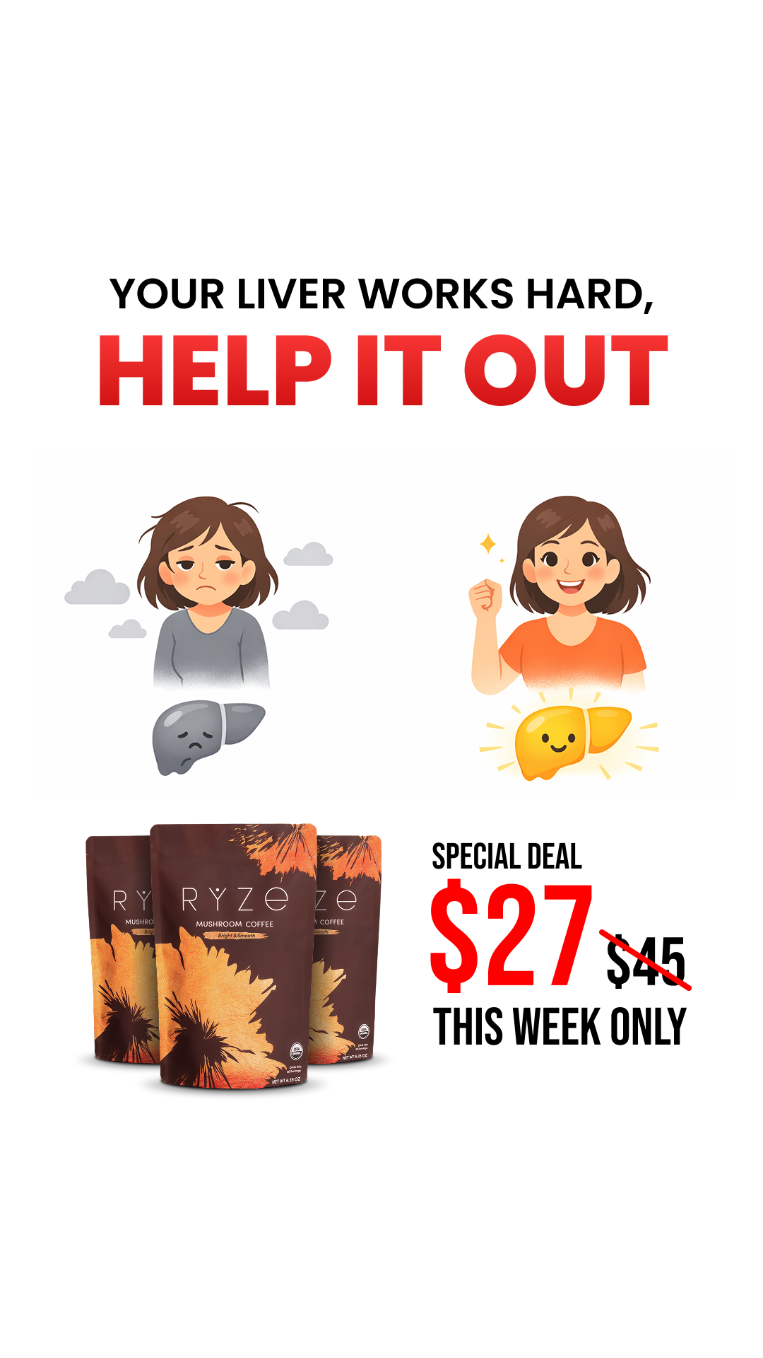 RYZE Superfoods Facebook ad
