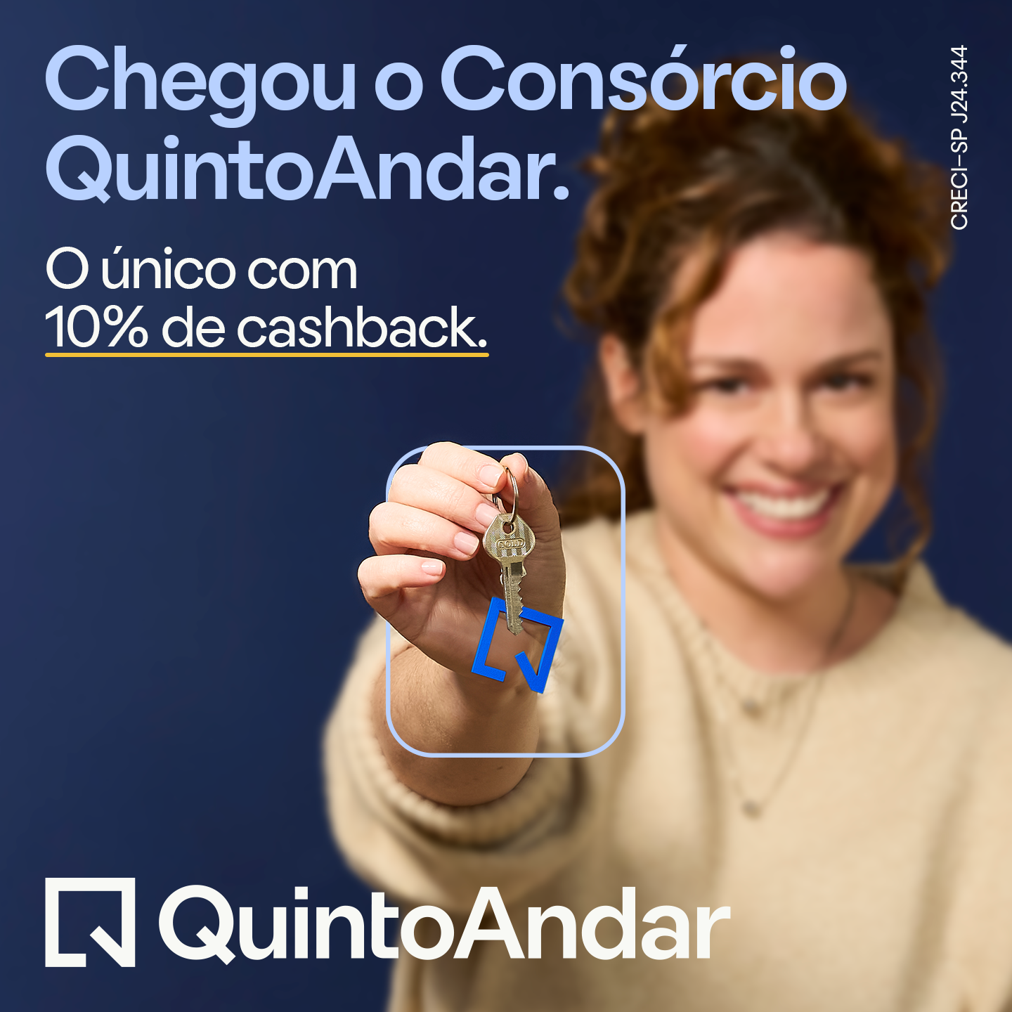 QuintoAndar Facebook ad: Faz o Consórcio 10/10.