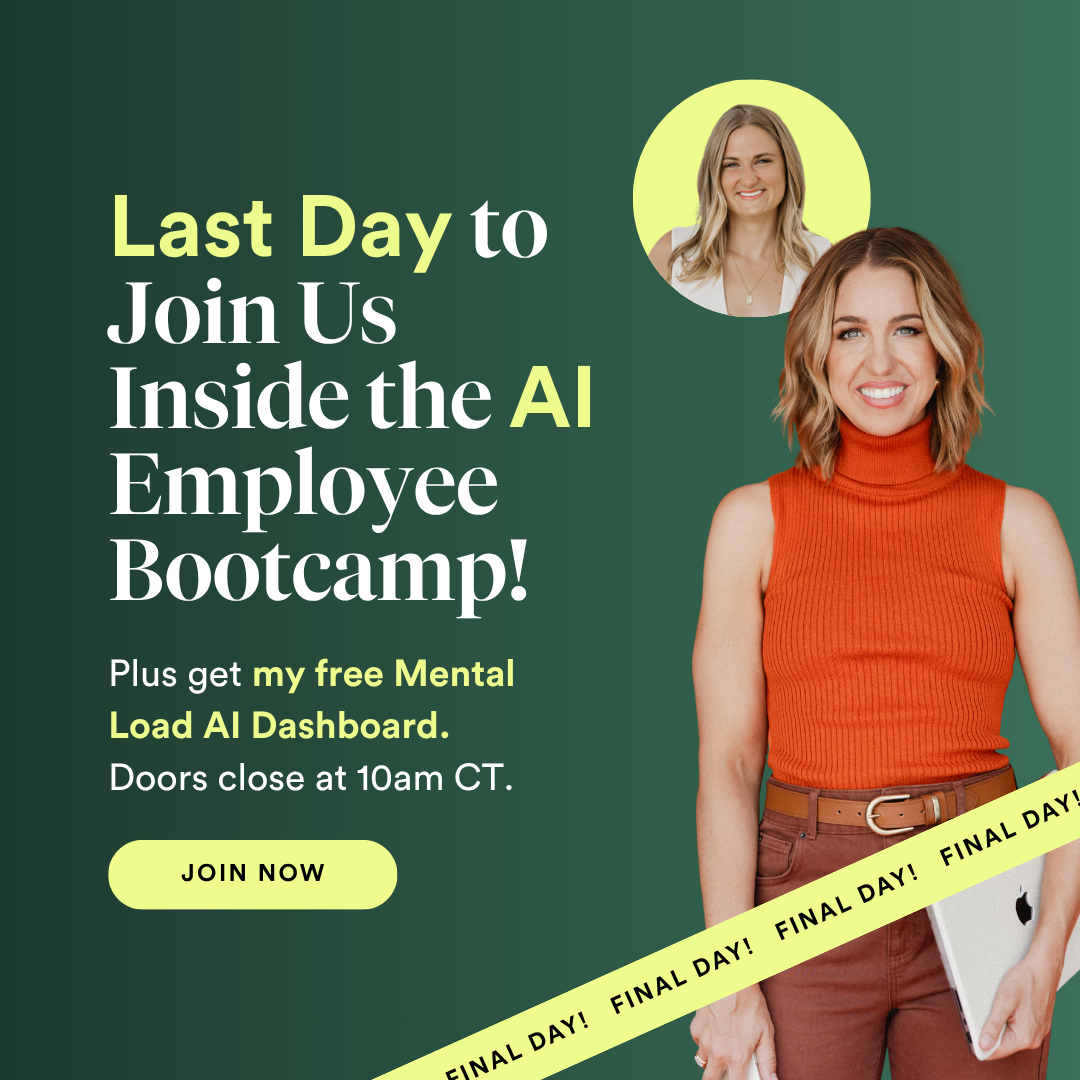 Jenna Kutcher Facebook ad: Set up AI to do your busywork