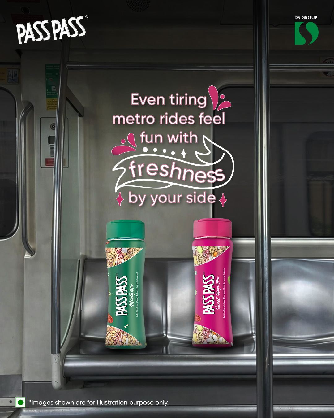 Pass Pass Fun Mouth Freshener Facebook ad: Rush hour ho yaa quiet rides, you can…