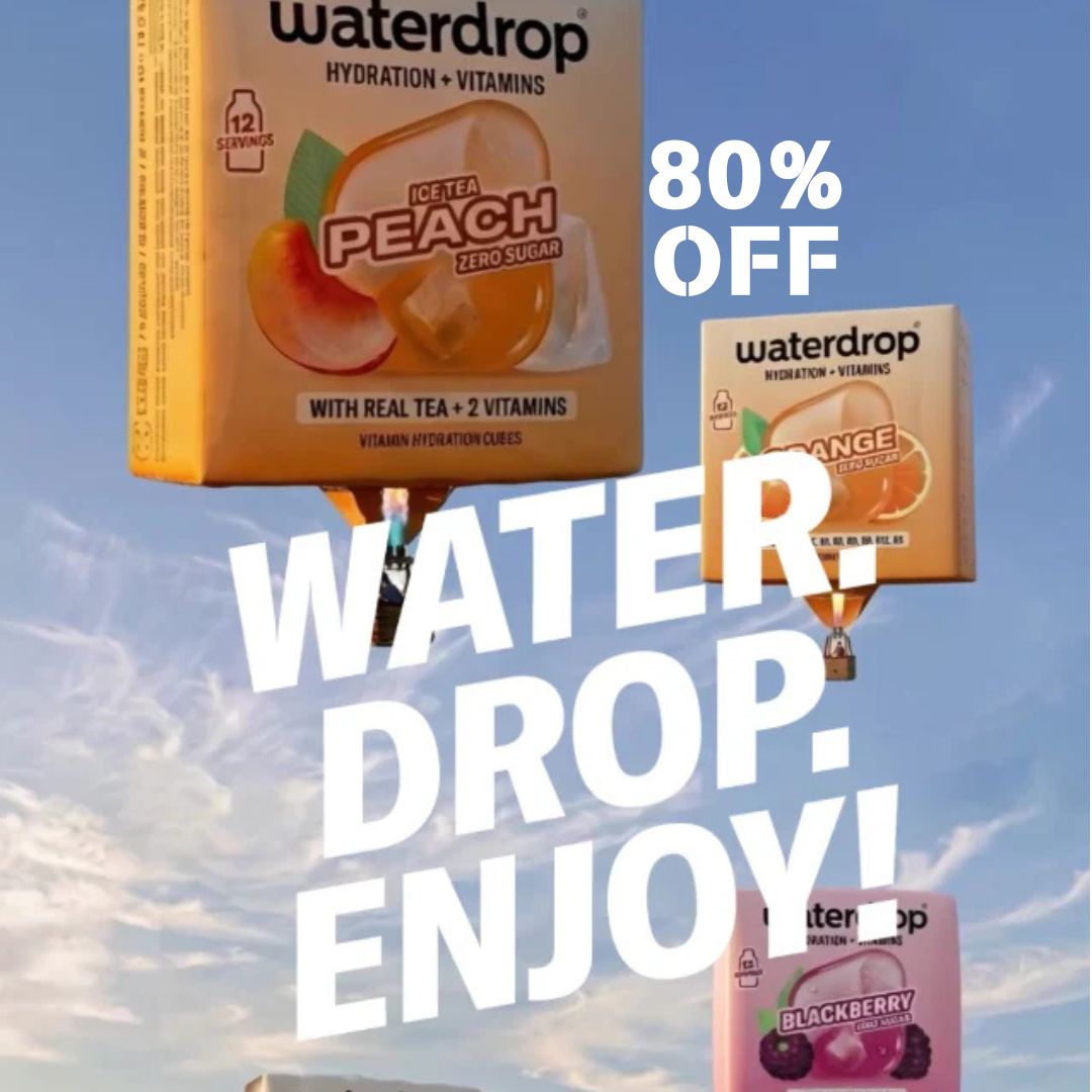 Discount Store Facebook ad: 80% Off Waterdrop Cubes