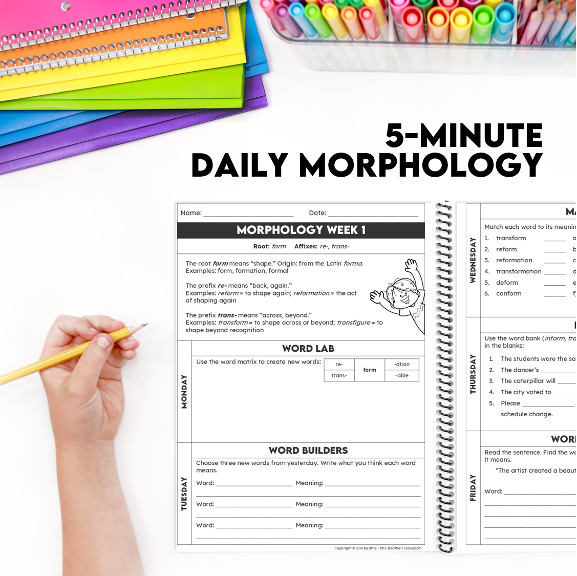 Mrs. Beattie's Classroom Facebook ad: No-Prep Morphology Magic