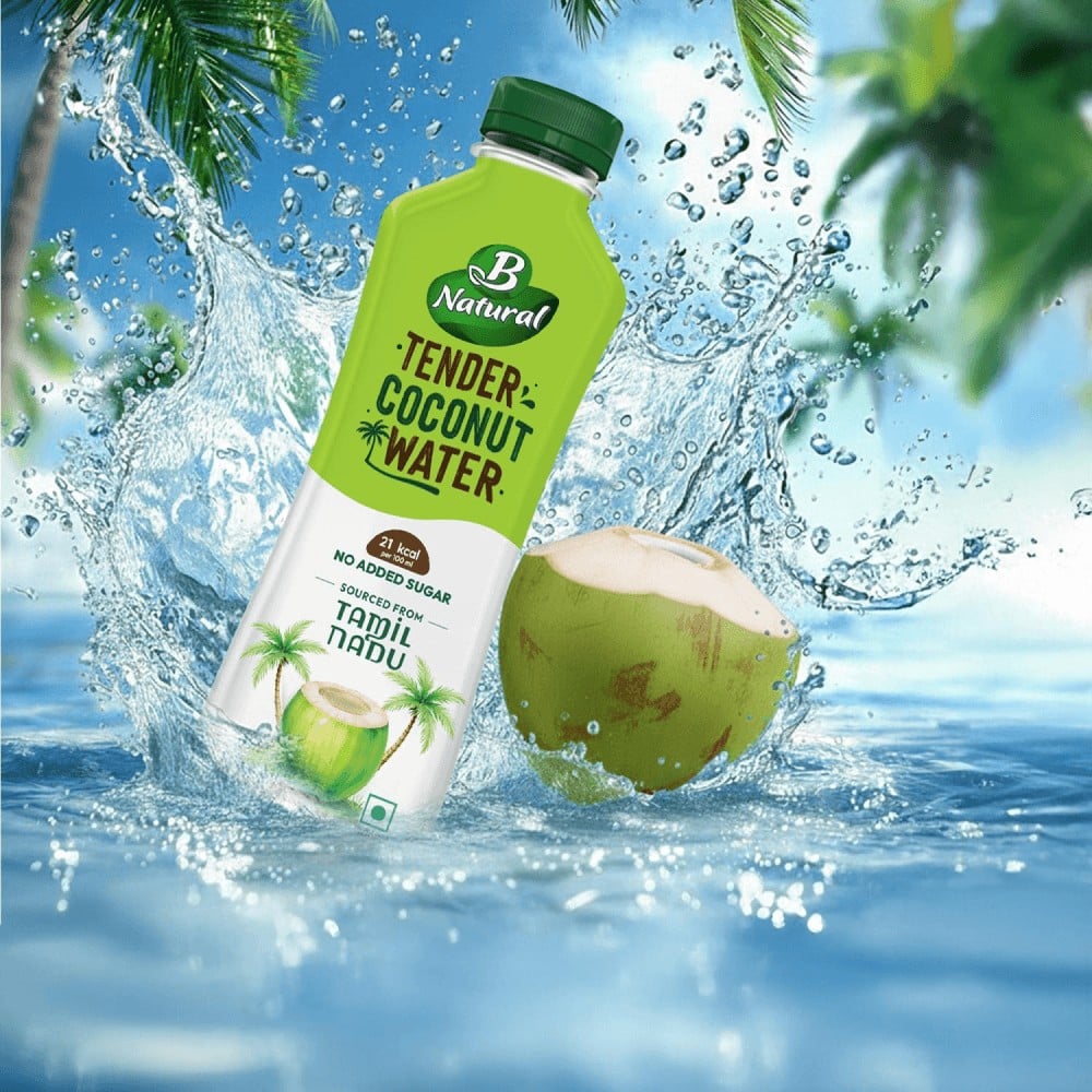 B Natural Fruit Beverages Facebook ad: Sip something special- coconut water with a litchi…