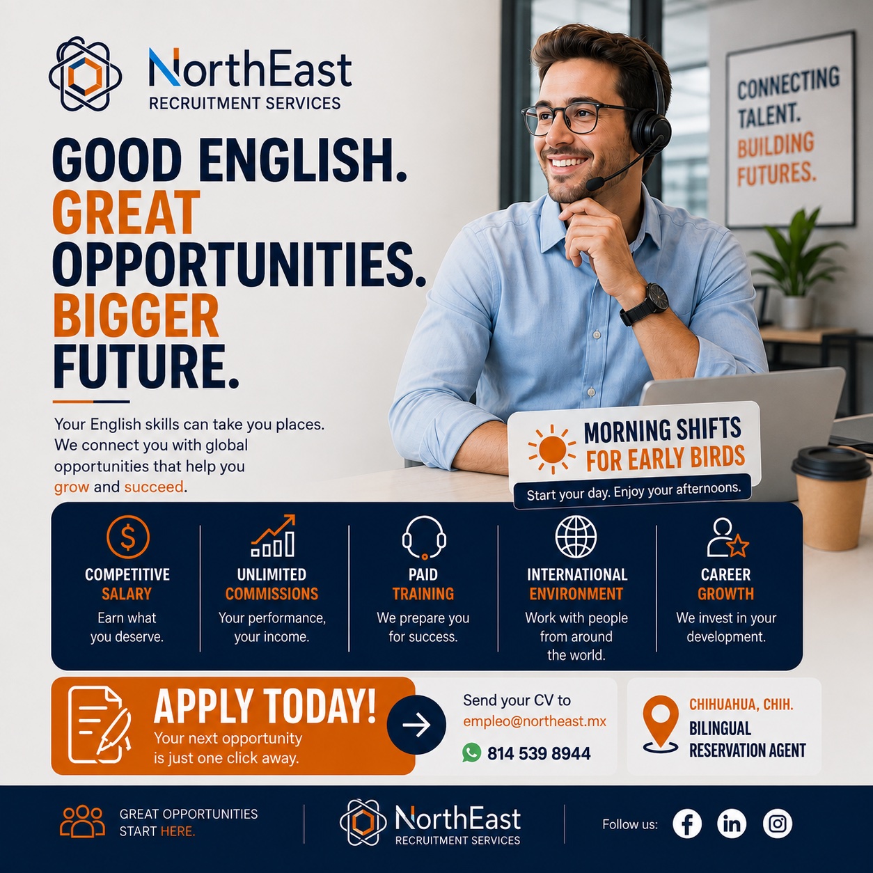 NorthEast Recruitment Sevices Facebook ad from Aug 18, 2026
