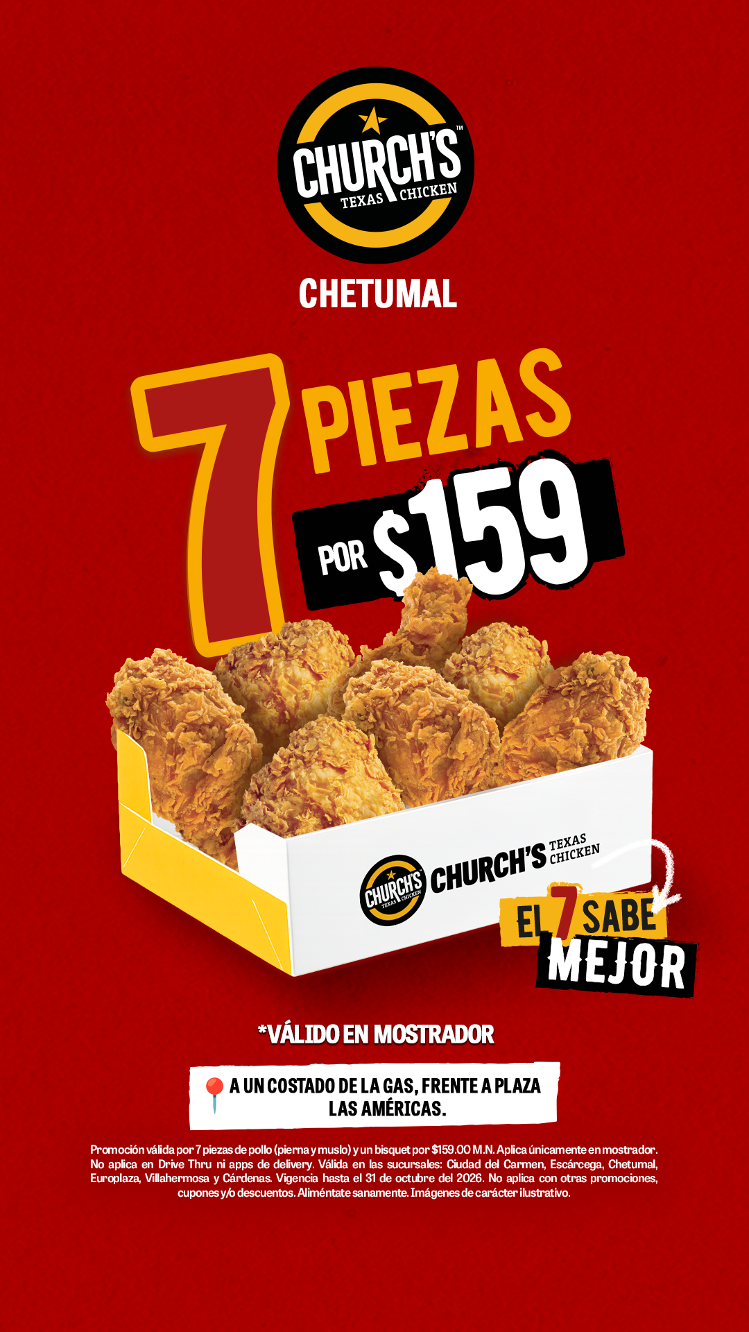 Churchs Texas Chicken MX Facebook ad: Church's Texas Chicken · Tzisauche 2, Jardines de Payo…