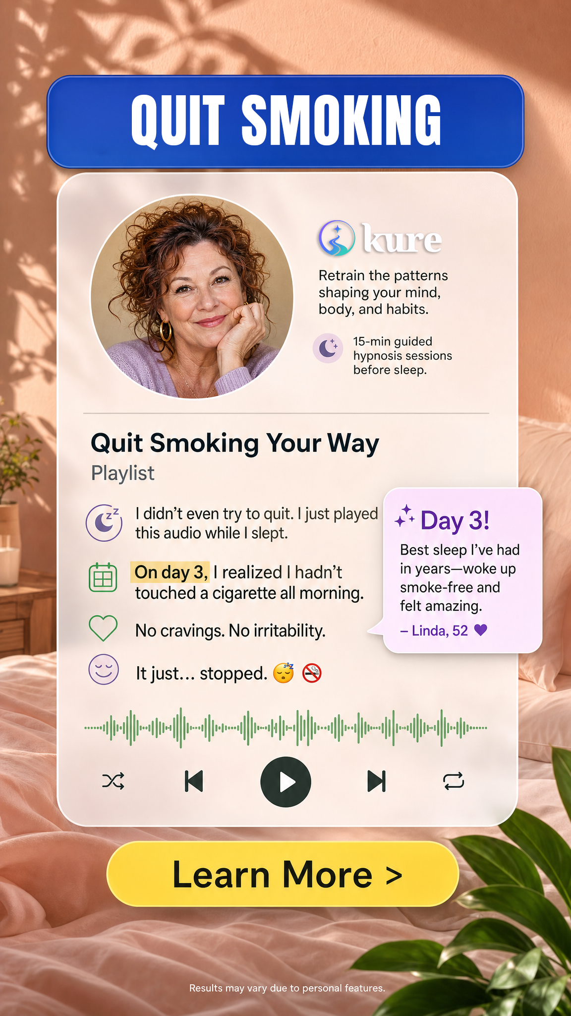 Hypnosis to Stop Smoking Facebook ad