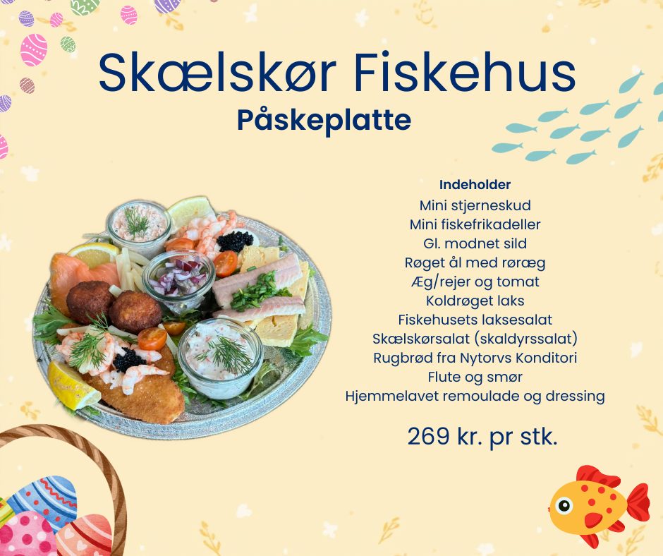 Skælskør Fiskehus ApS Facebook ad: Påske 2026 hos Skælskør Fiskehus