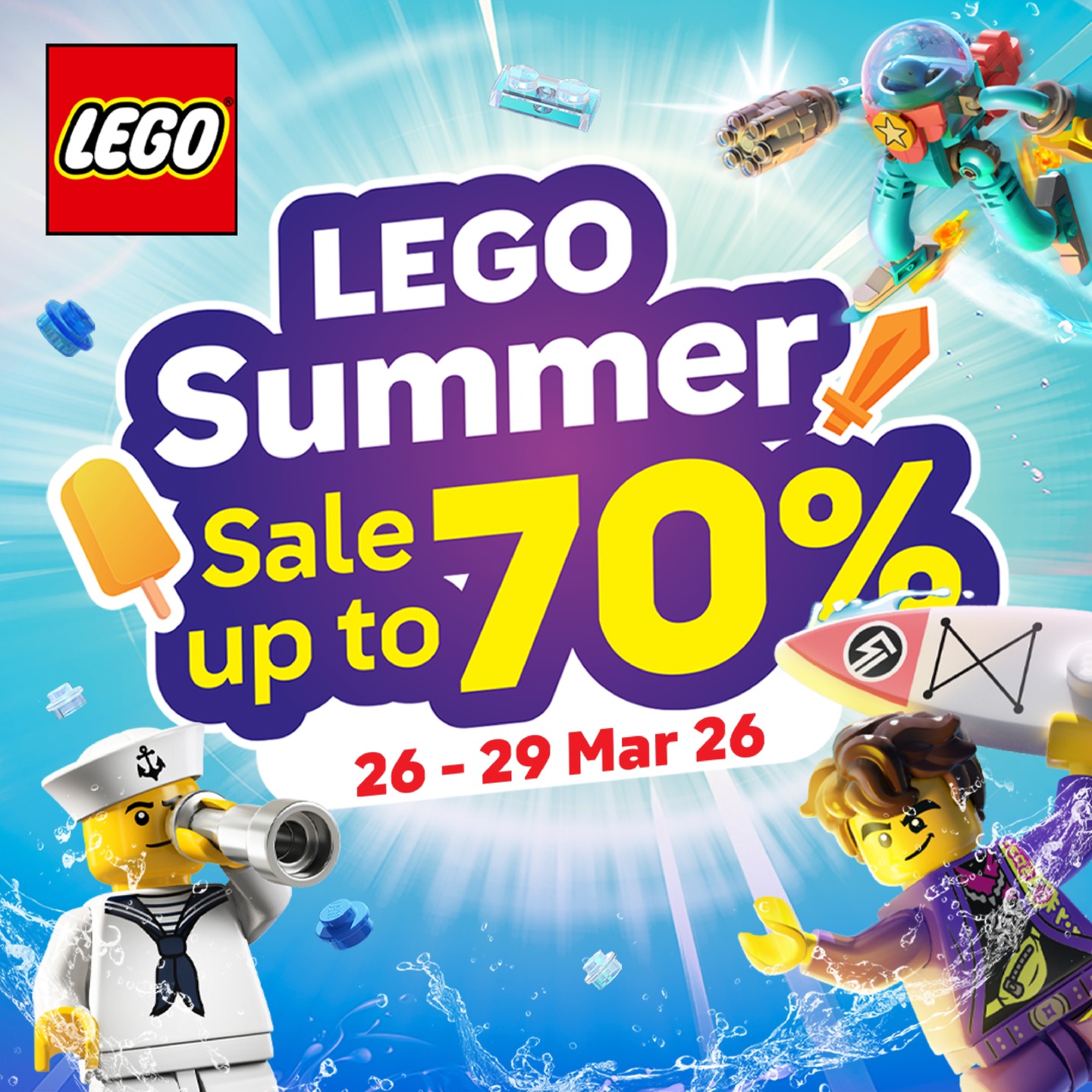Bricks Thailand Facebook ad: LEGO Summer Sale up to 70%…