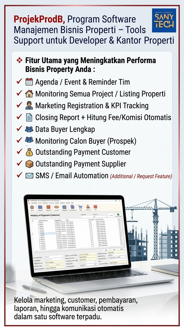 Sanyland Technologies Facebook ad: Aplikasi Terbaik untuk Bisnis Properti (Digitalisasi…