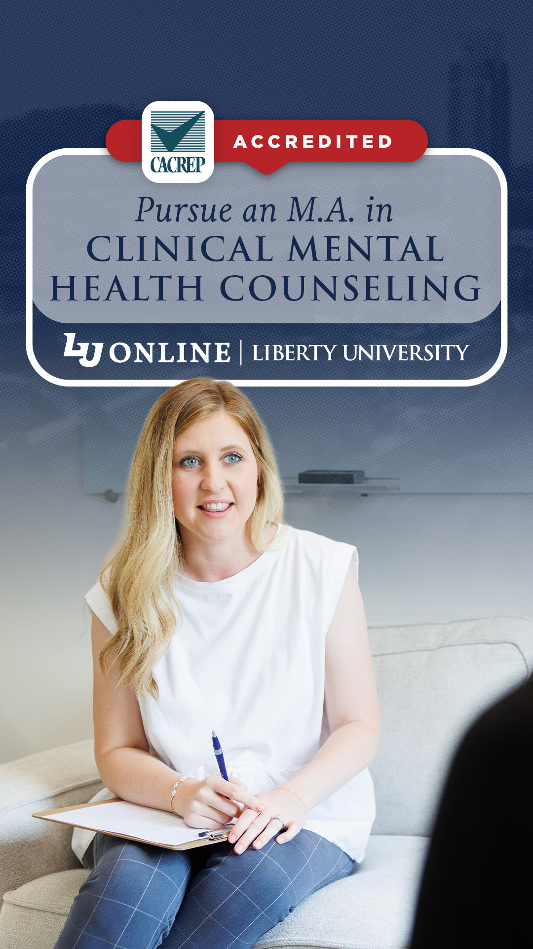 Liberty University Online Programs Facebook ad: CACREP Accredited