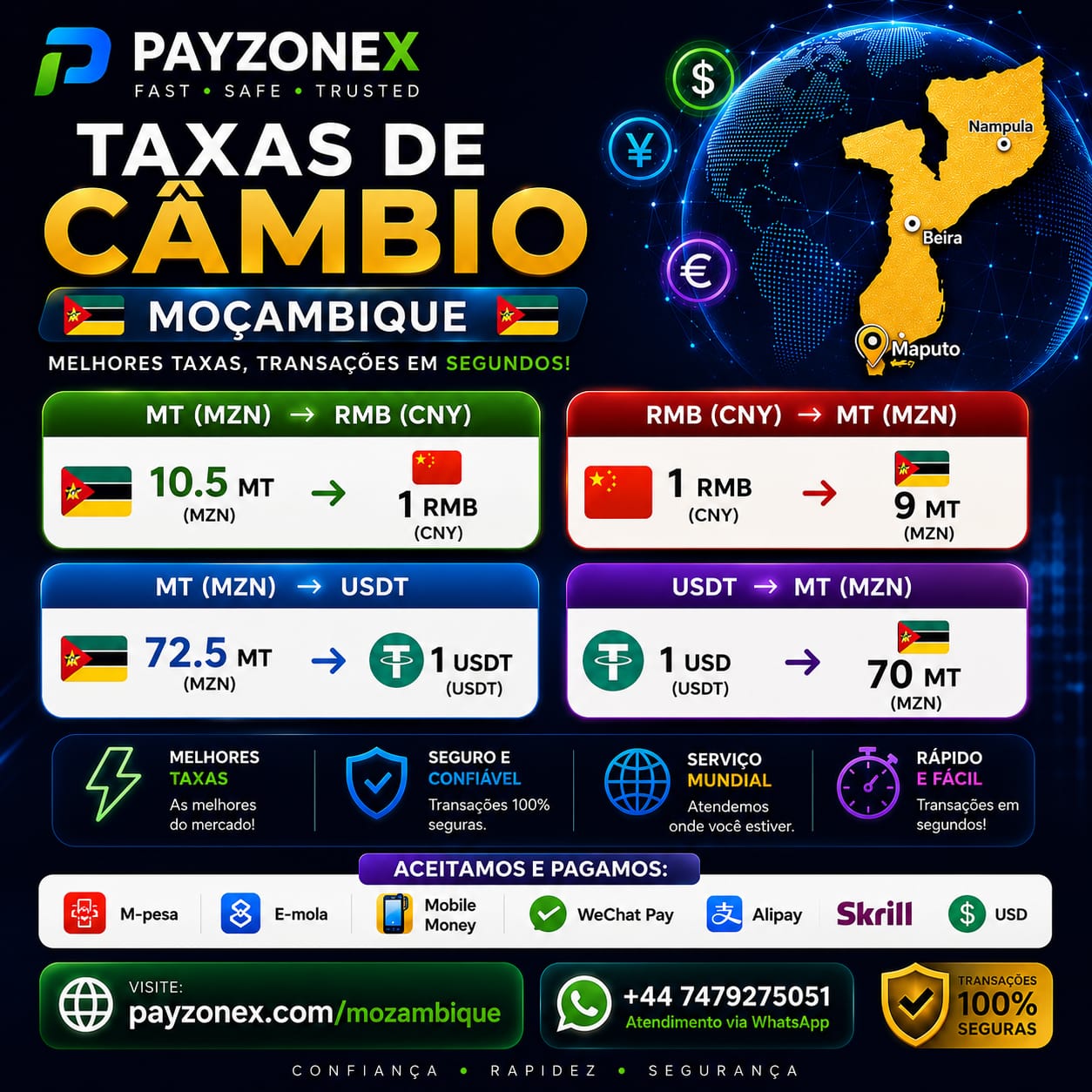 Money Transfer Chin Facebook ad: Alipay, WeChat & USD Exchange in Mozambique