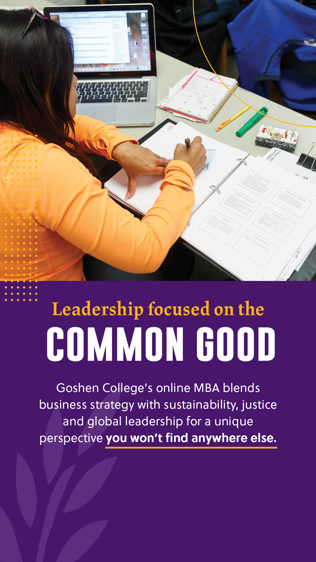 Goshen College Facebook ad from Mar 17, 2026