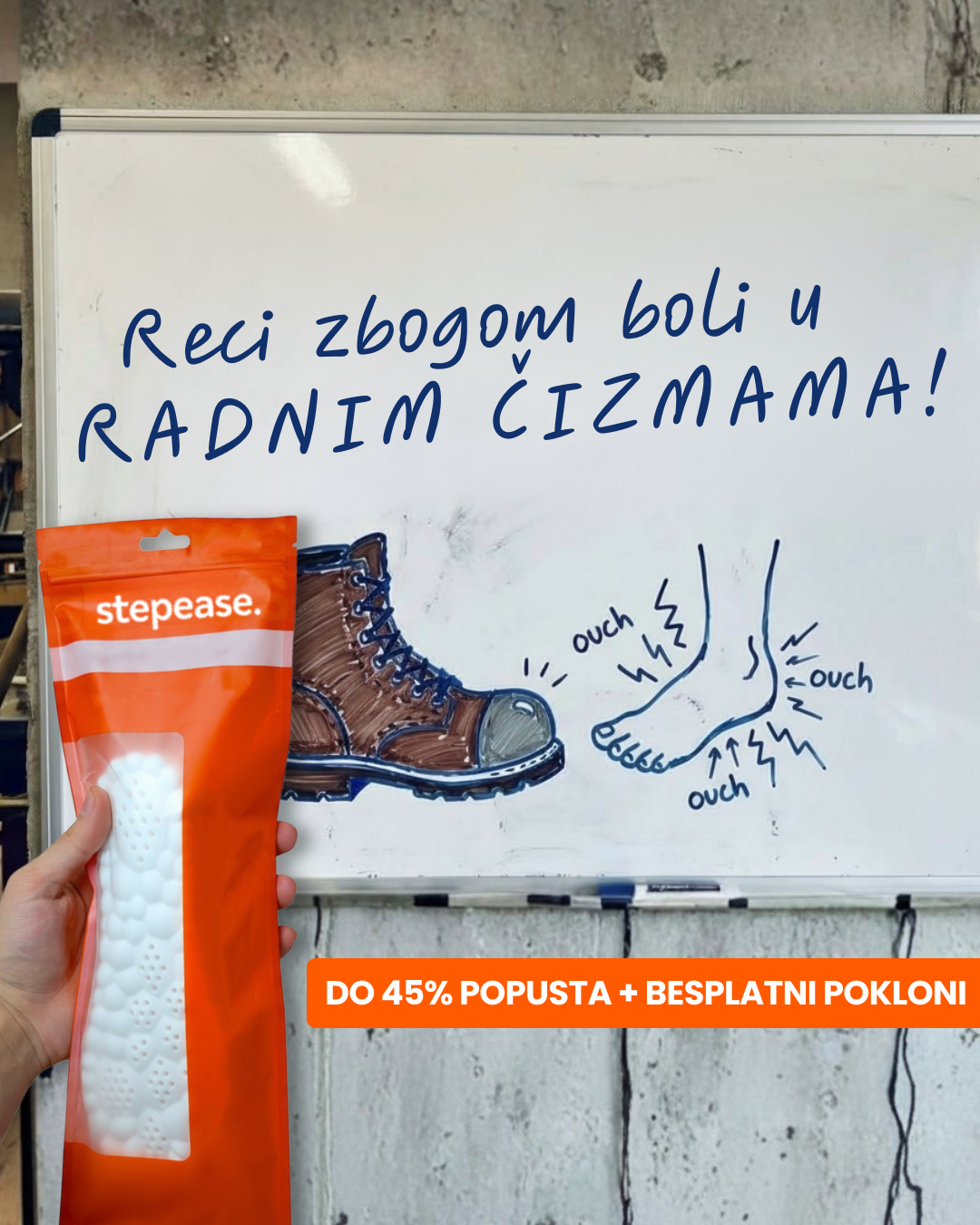 StepEase Facebook ad: Hodajte po oblacima-ili je BESPLATNO.