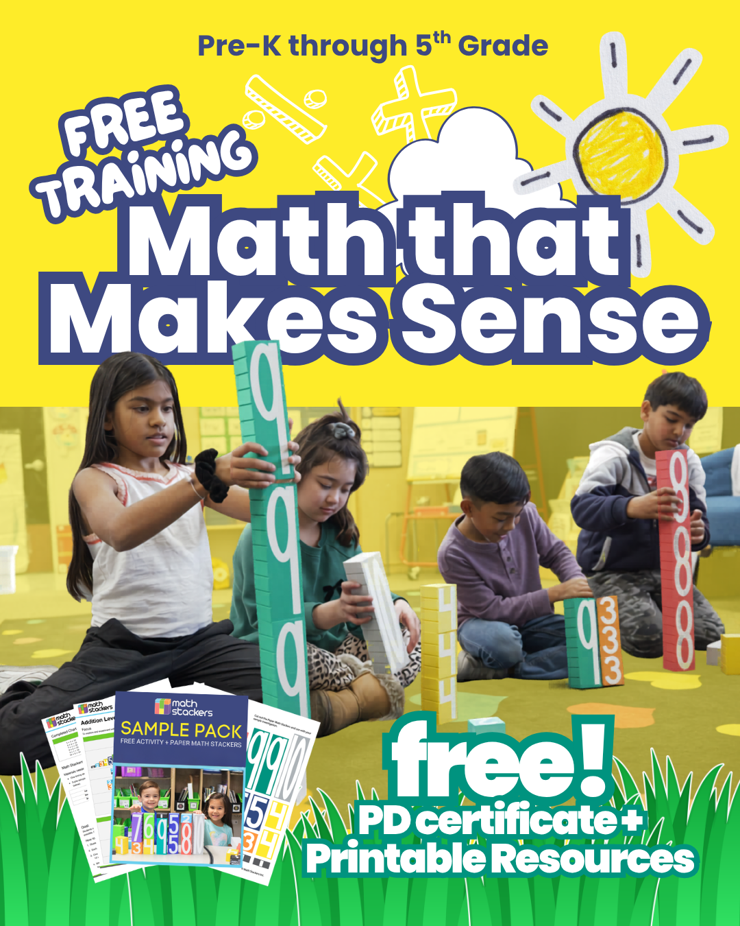 Math Stackers Facebook ad: Spark Math Talk. Ignite Math Thinking.