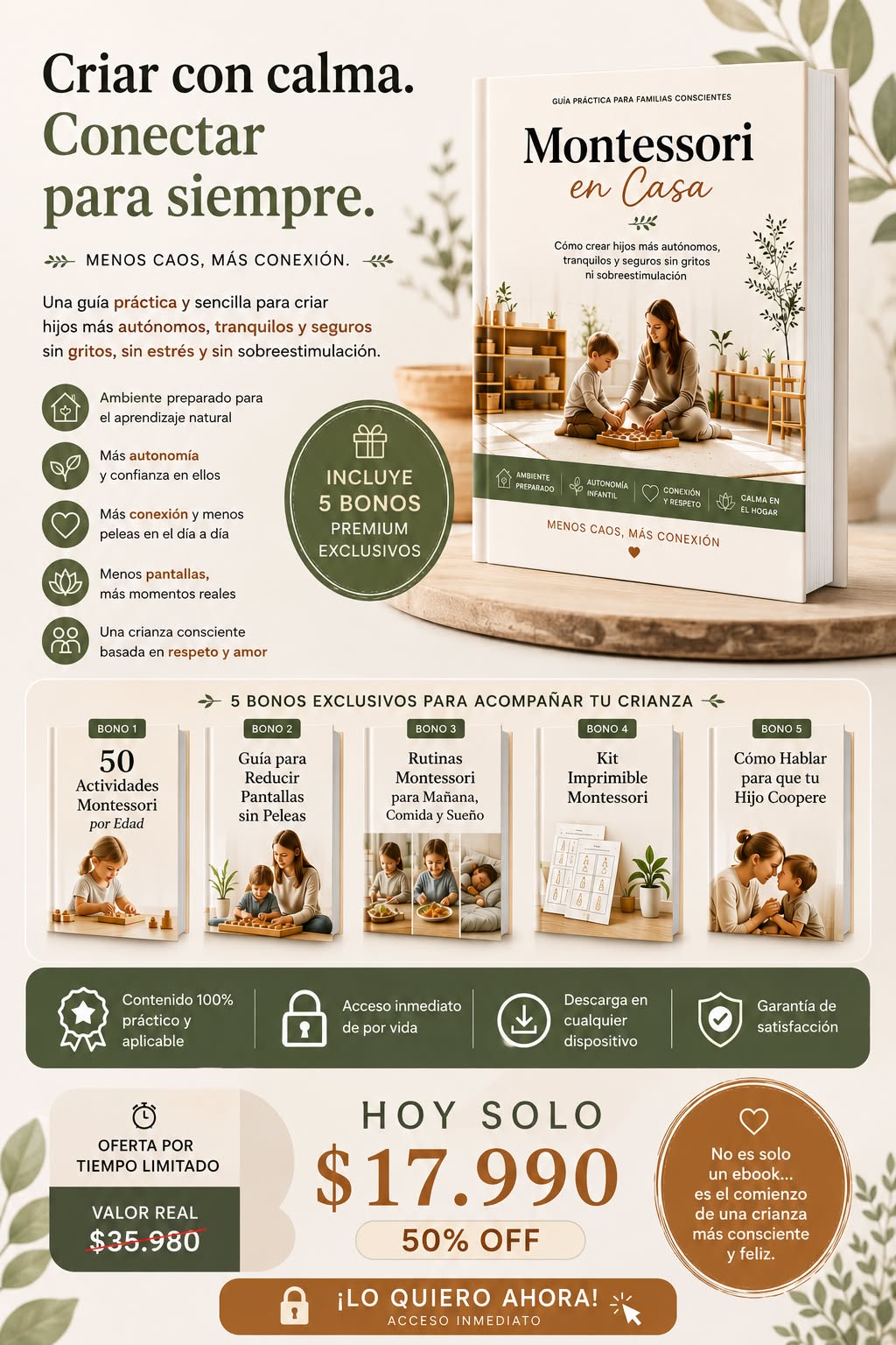 Montessori en Casa Facebook ad: Transformá tu hogar con Montessori