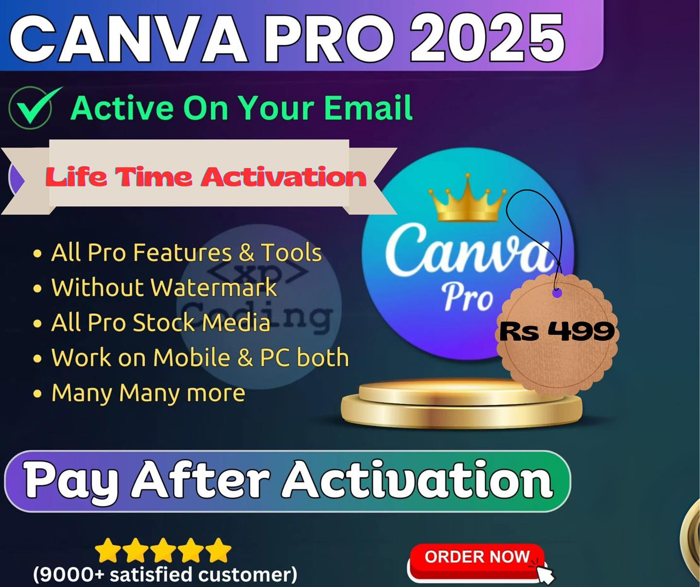 Mr Kaviya Facebook ad: Lifetime Canva Pro Account එකක් ලංකාවේ අඩුම මුදලට…