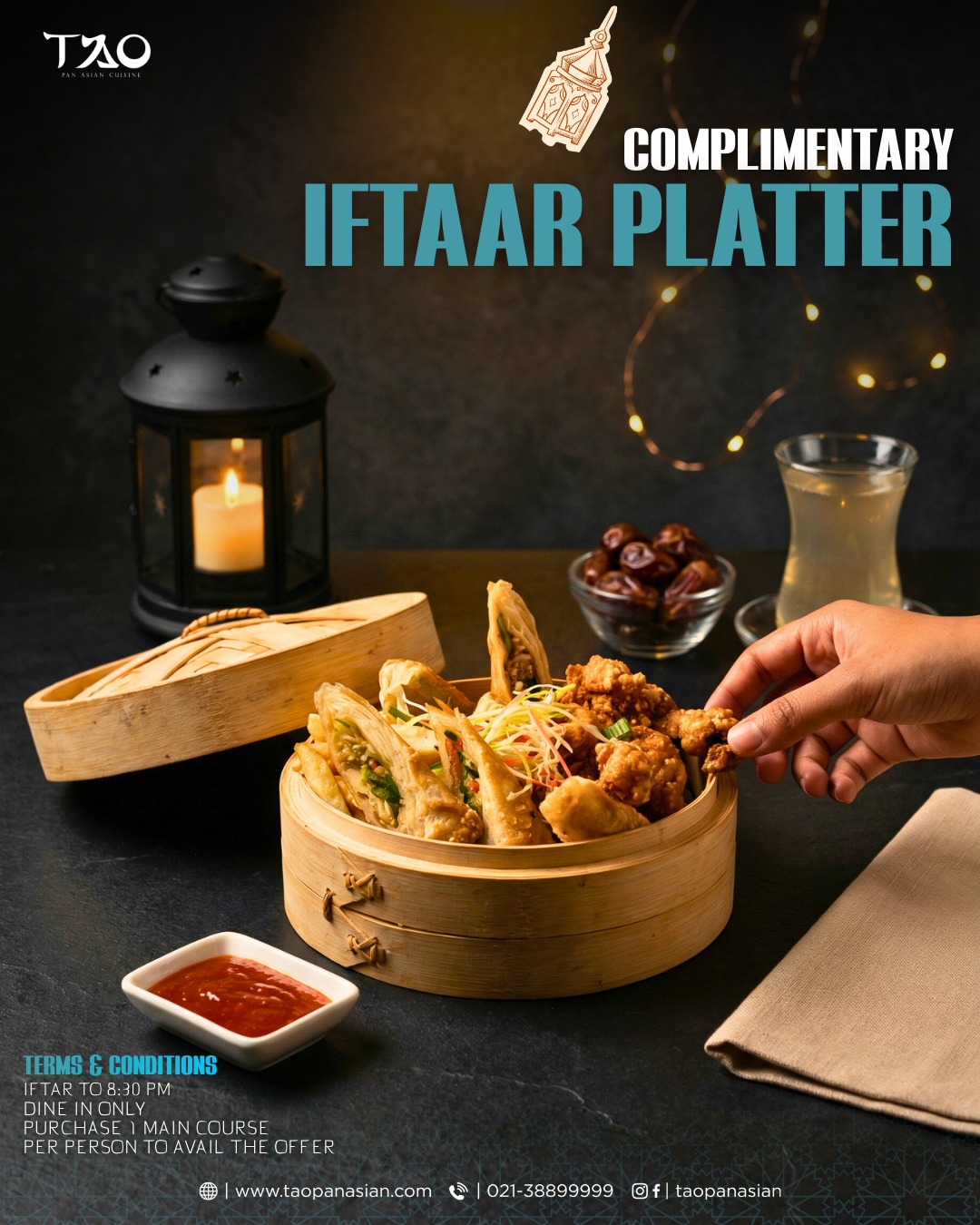 TAO - Pan Asian Cuisine Facebook ad: Iftaar is on us!