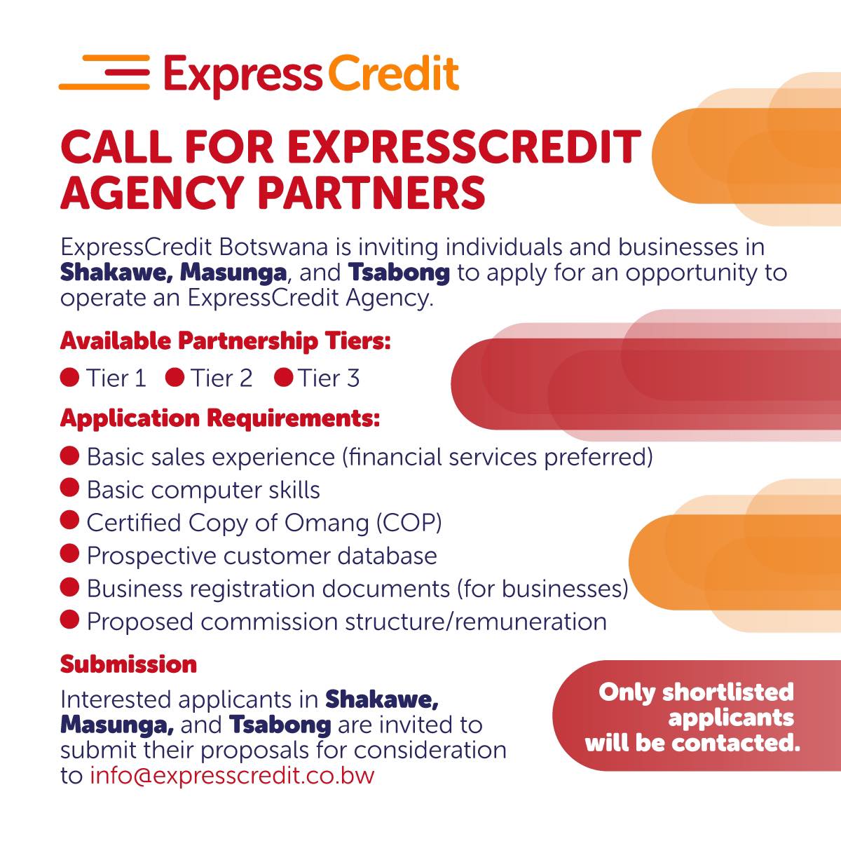 Expresscredit.co.bw Facebook ad: Agency Partnership Opportunity