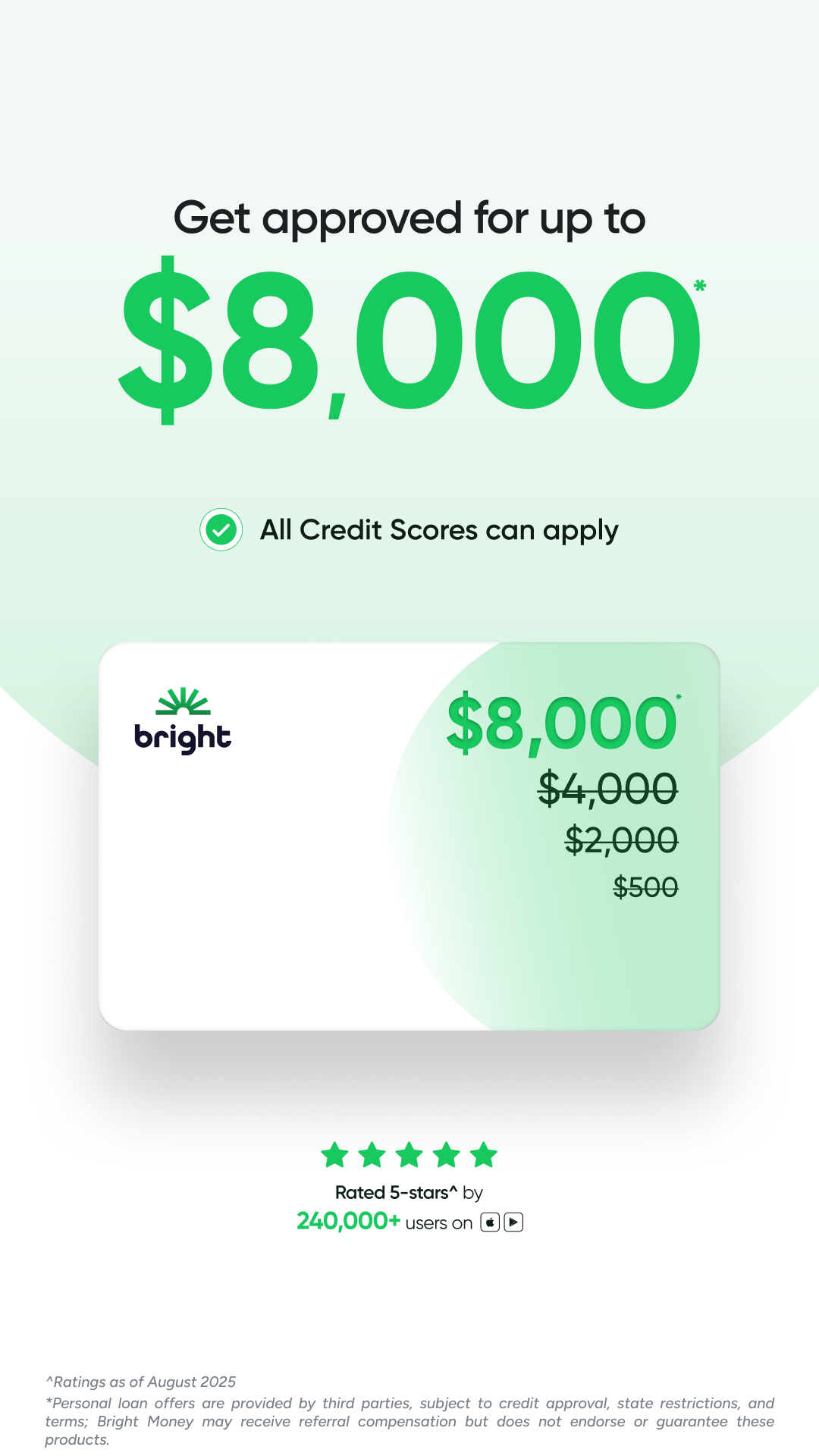 Bright Money Facebook ad